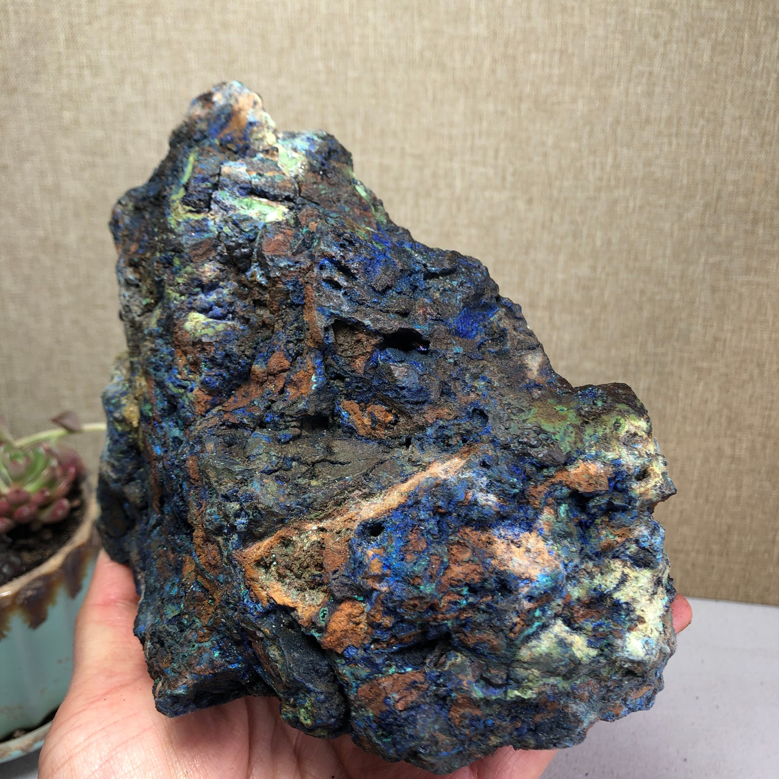 2.4LB Natural Azurite Malachite gemstone Rough original Crystal Specimen A3294