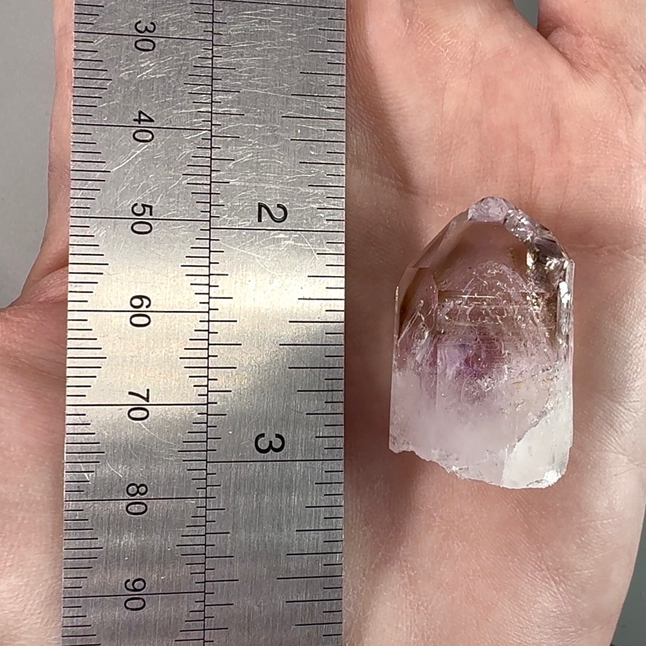 Huge Moving Bubble! Rare Golden Healer Brandberg Smoky Amethyst Enhydro Crystal