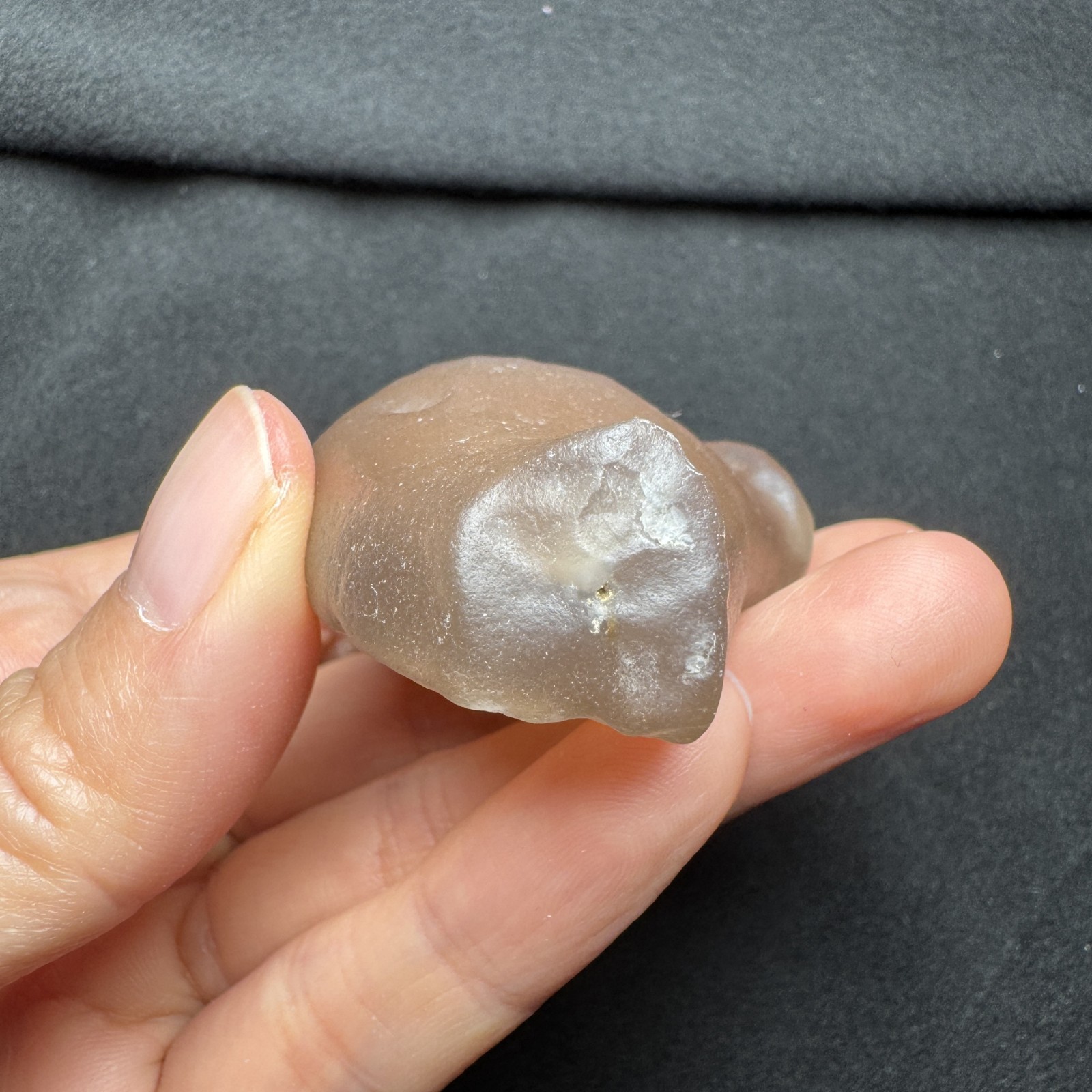 6cm/57.7g Rare Large Alashan Gobi Desert Candy Agate “Sand Bag” Crystal #5058