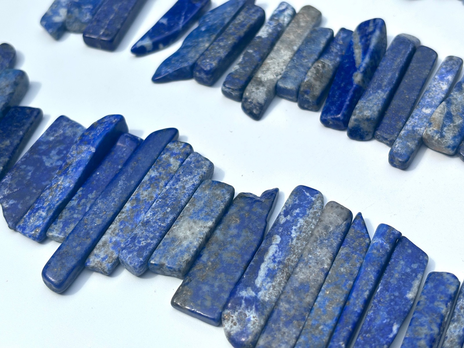 100pcs Bulk Lapis Lazuli Stone Points Wand Jewelry DIY Gemstone Strip Bars