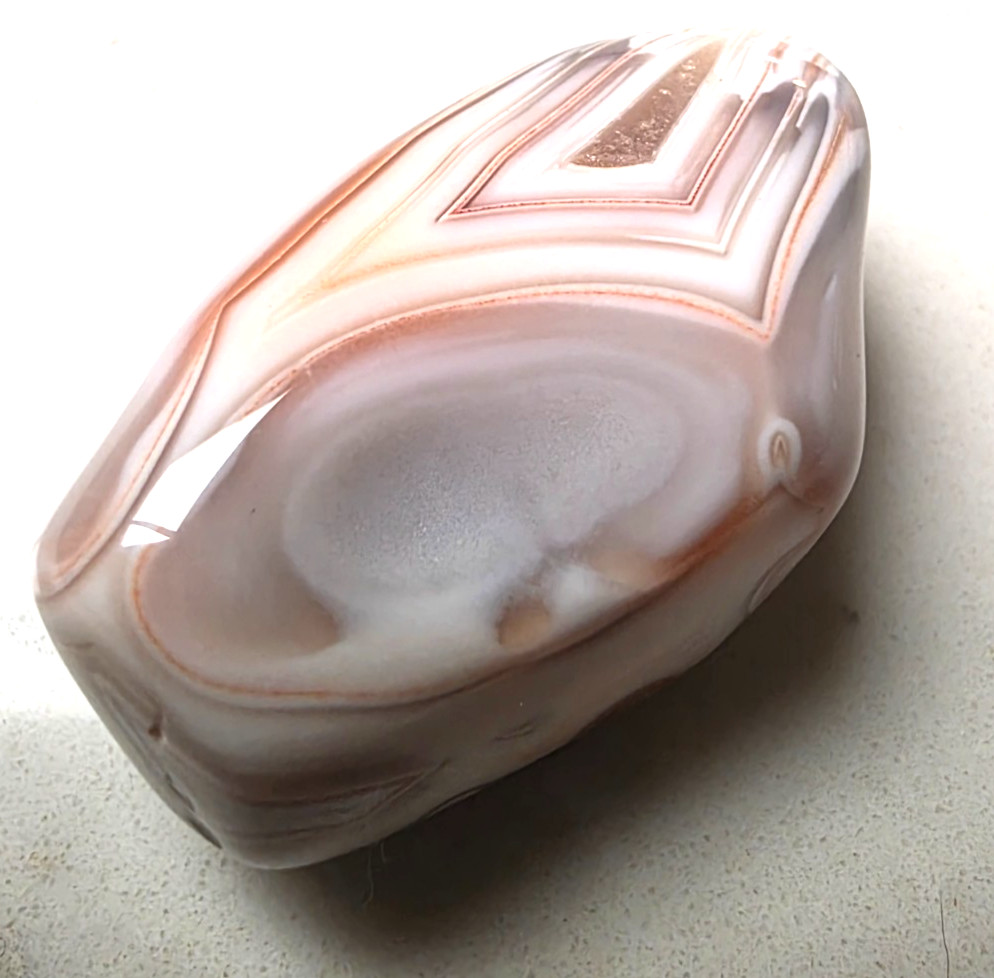 3 POLISHED BOTSWANA AGATEs , Bands , eyes , Pinks . Nice Lot 42.7 grams