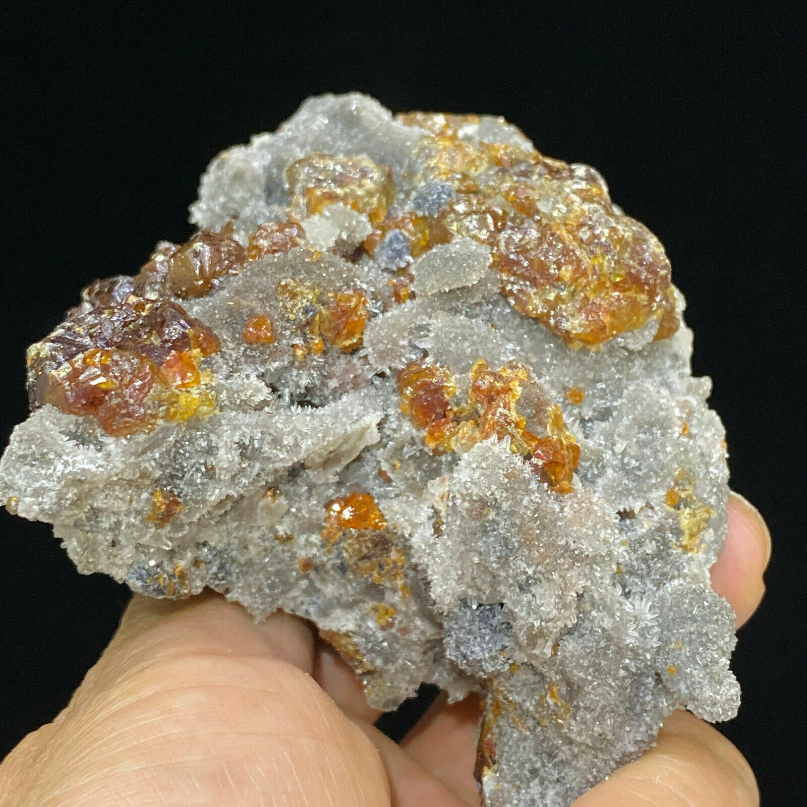 285g Natural Red Spherical Sphalerite & Quartz Crystal Mineral Specimen