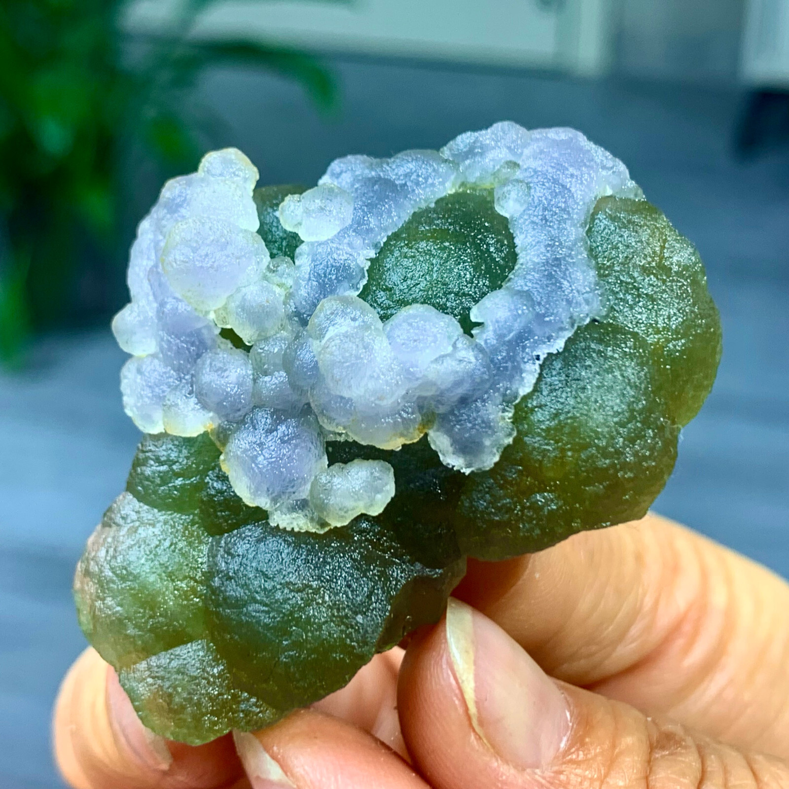 54G Rare Transparent green-white Cube Fluorite Mineral Crystal Specimen/HeNan