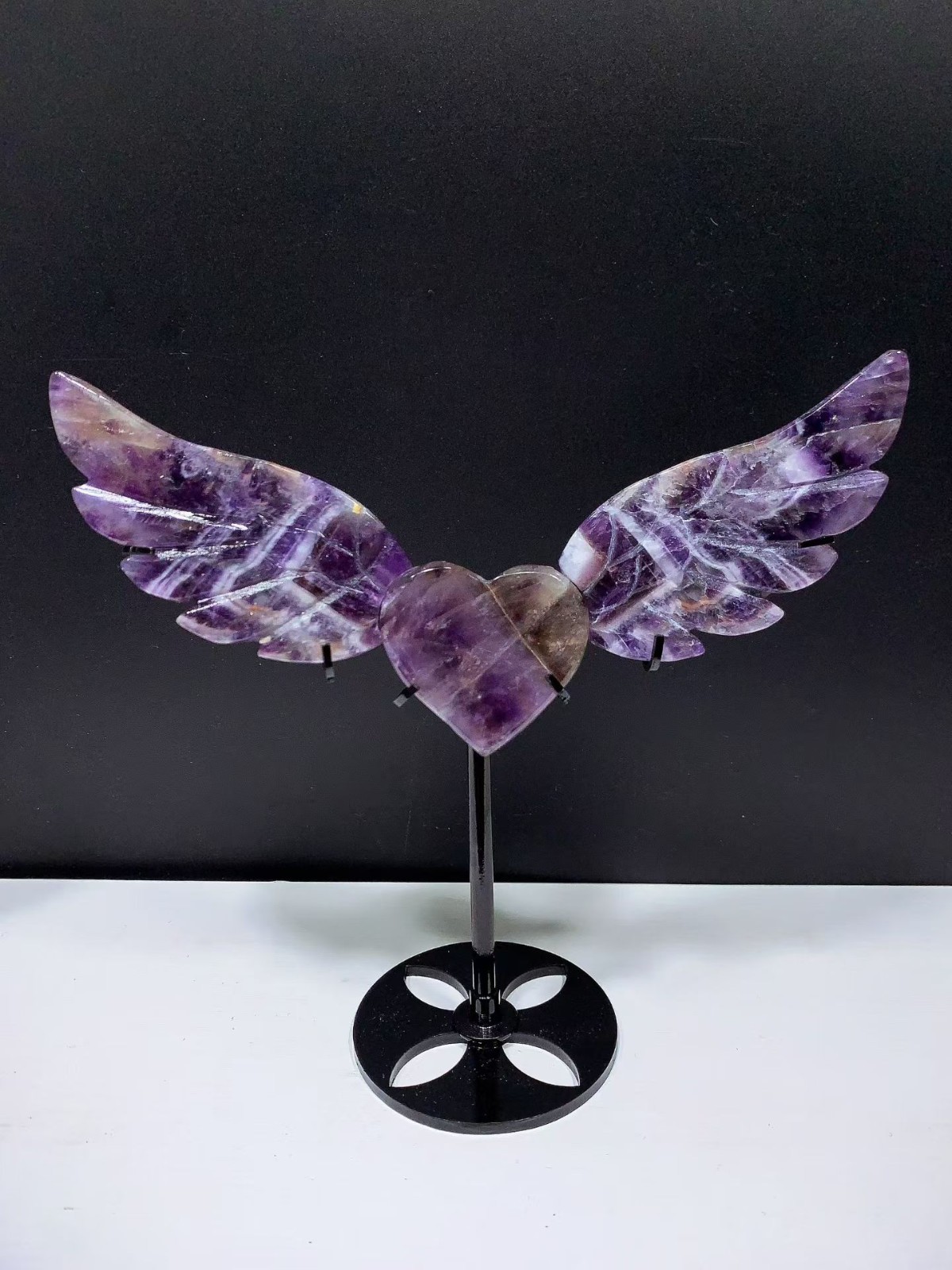 Natural Dream Amethyst Quartz crystal carved Wings of Love Decor heal Gift 1pc