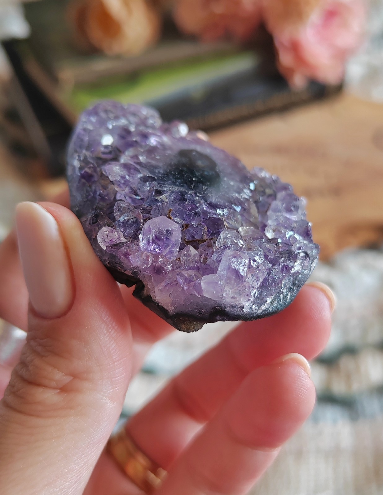 Rare Stalactite Amethyst, Uruguay, Eye Amethyst Zoning Crystal Purple Specimen