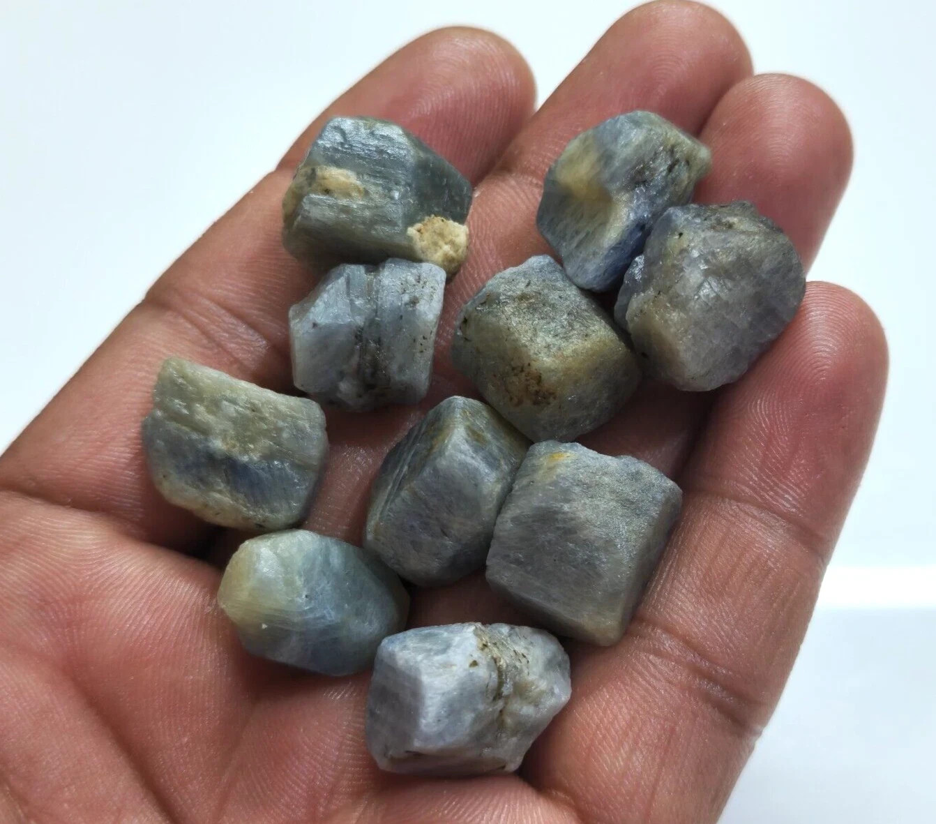 A+ Excellent African Blue Sapphire Rough 10 Pcs Lot Size 15-18 MM Loose Gemstone