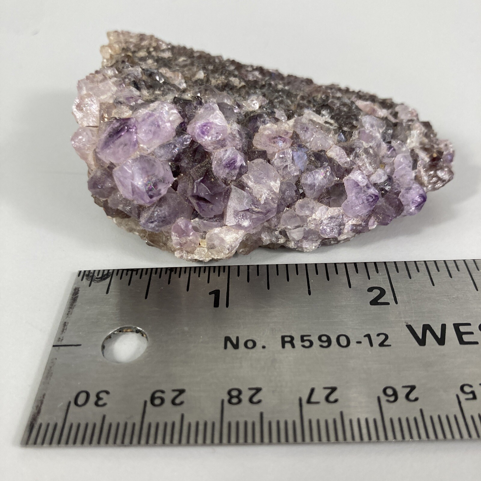 Light Pale Purple Crystal Cluster Geode Rock Quartz 3.6 Ounces 3″ x 2″ Stands Up