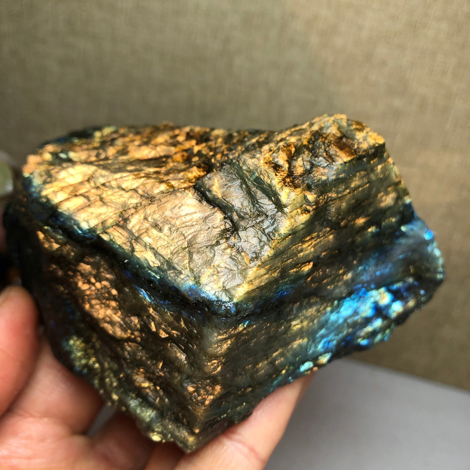 88mm Natural Labradorite Crystal gemstone rough original Specimen 424g A2629