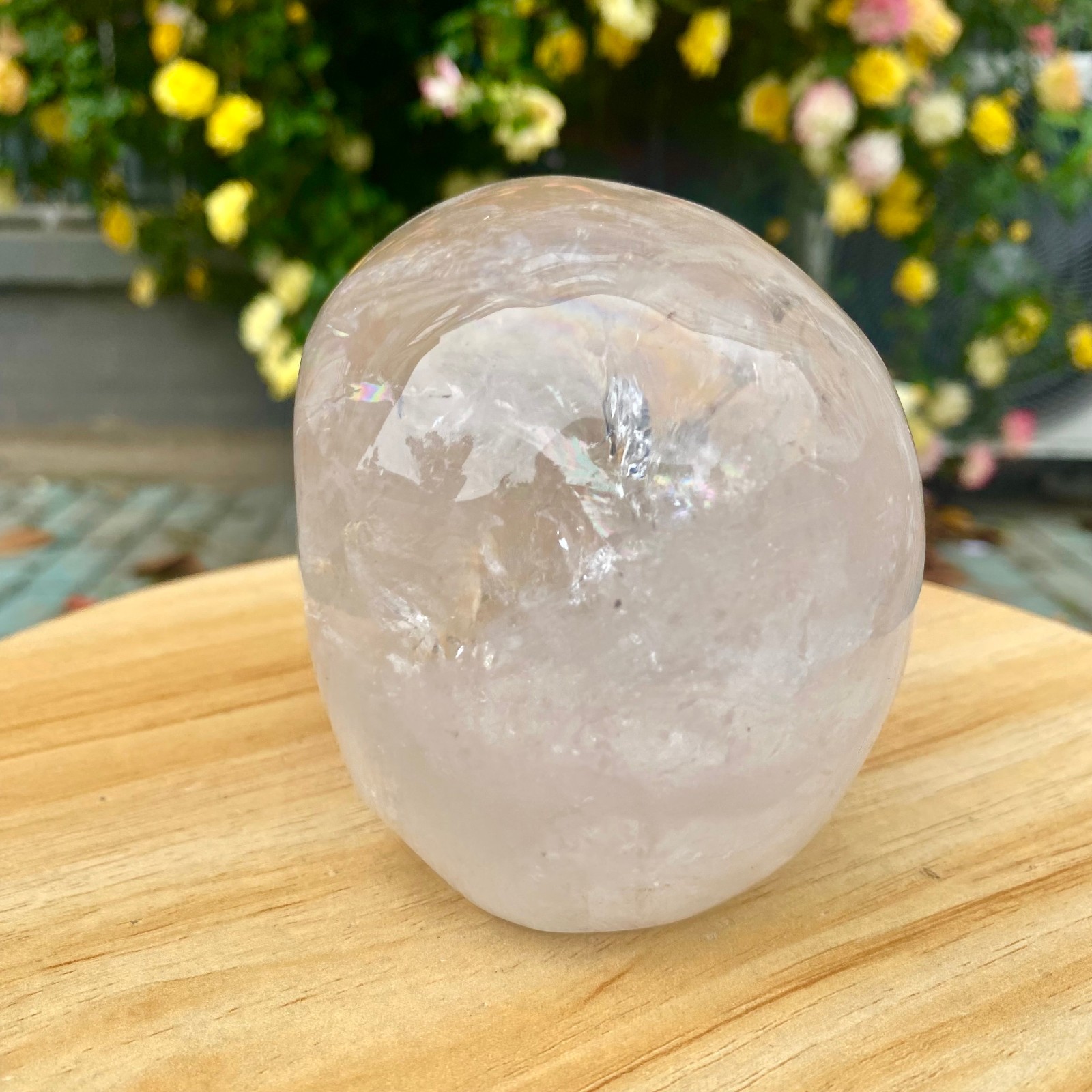2.46LB TOP! White melting quartz hand carved crystal skull gem reiki healing