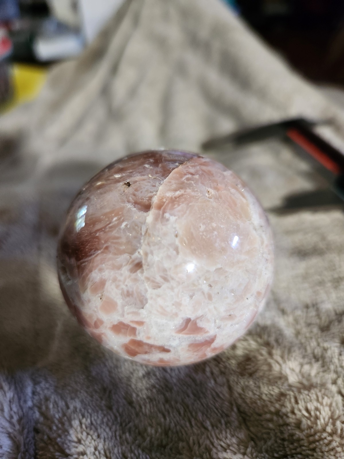 BEAUTIFUL DRUZY PINK TOURMALINE SPHERE VERY SPARKLY 205 GRAMS E