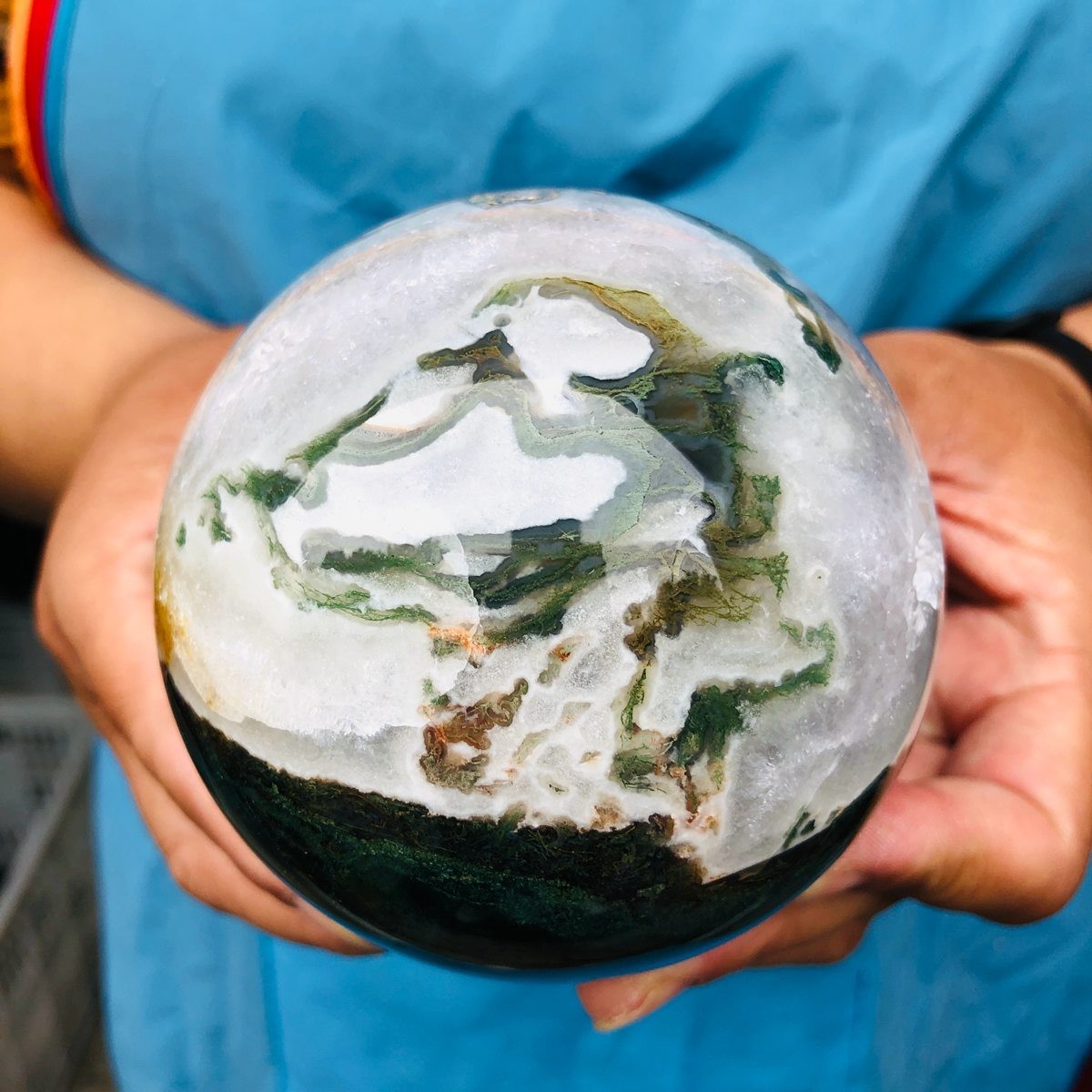 3 pieces 2650g Natural aquatic Agate Ball Quartz Crystal Sphere Healing 2110