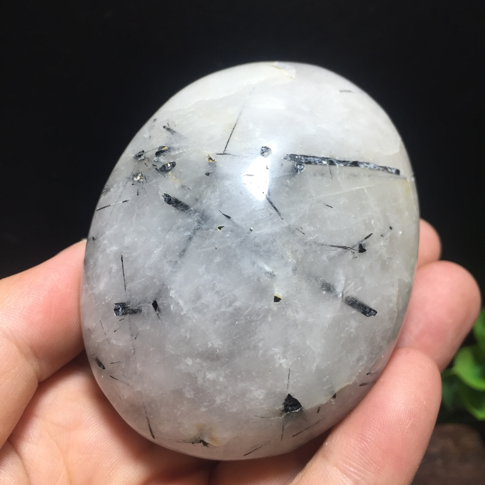 205g Natural black tourmaline quartz crystal symbiotic mineral specimen 11