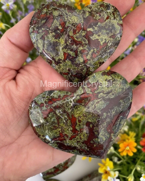 1pc Dragon Blood Jasper Heart Stone Palm Stone Healing Decor Energy Reiki Gifts