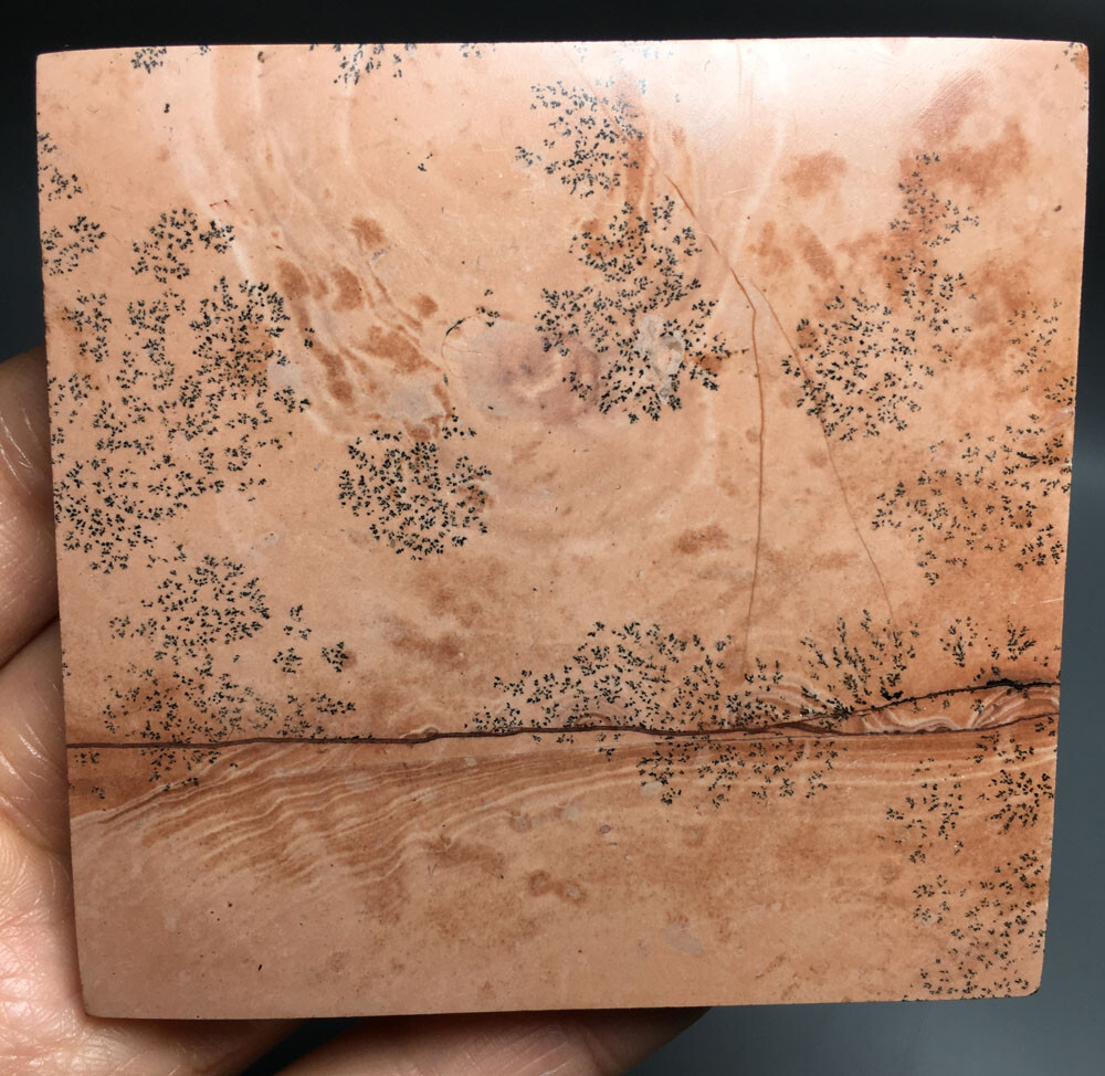 92g NATURAL dendritic traditional paiting slab QUARTZ CRYSTAL slab HEALING