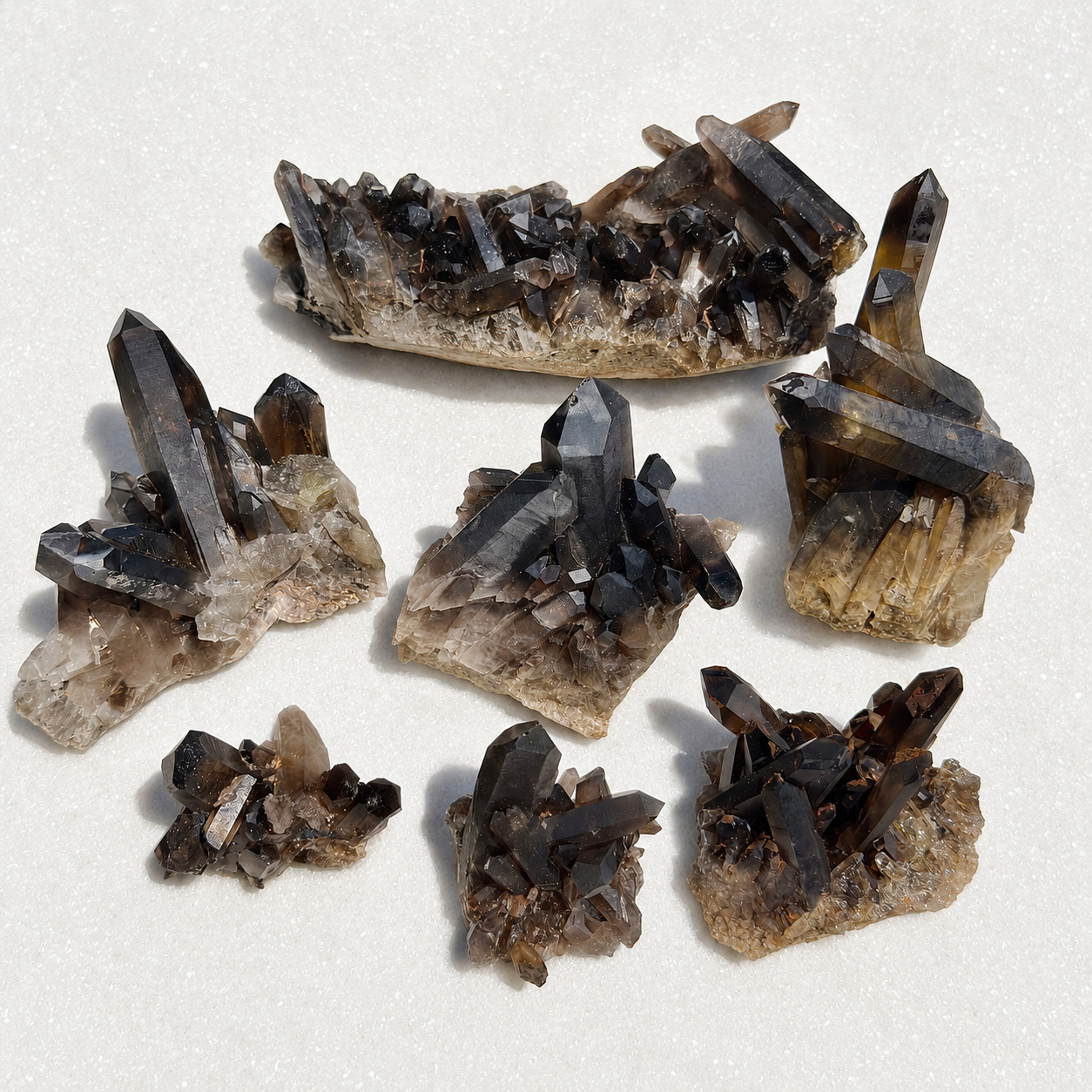 Wholesale Lot 4 lbs Natural Smoky Quartz Cluster Rough Crystals – 5–8 Pieces