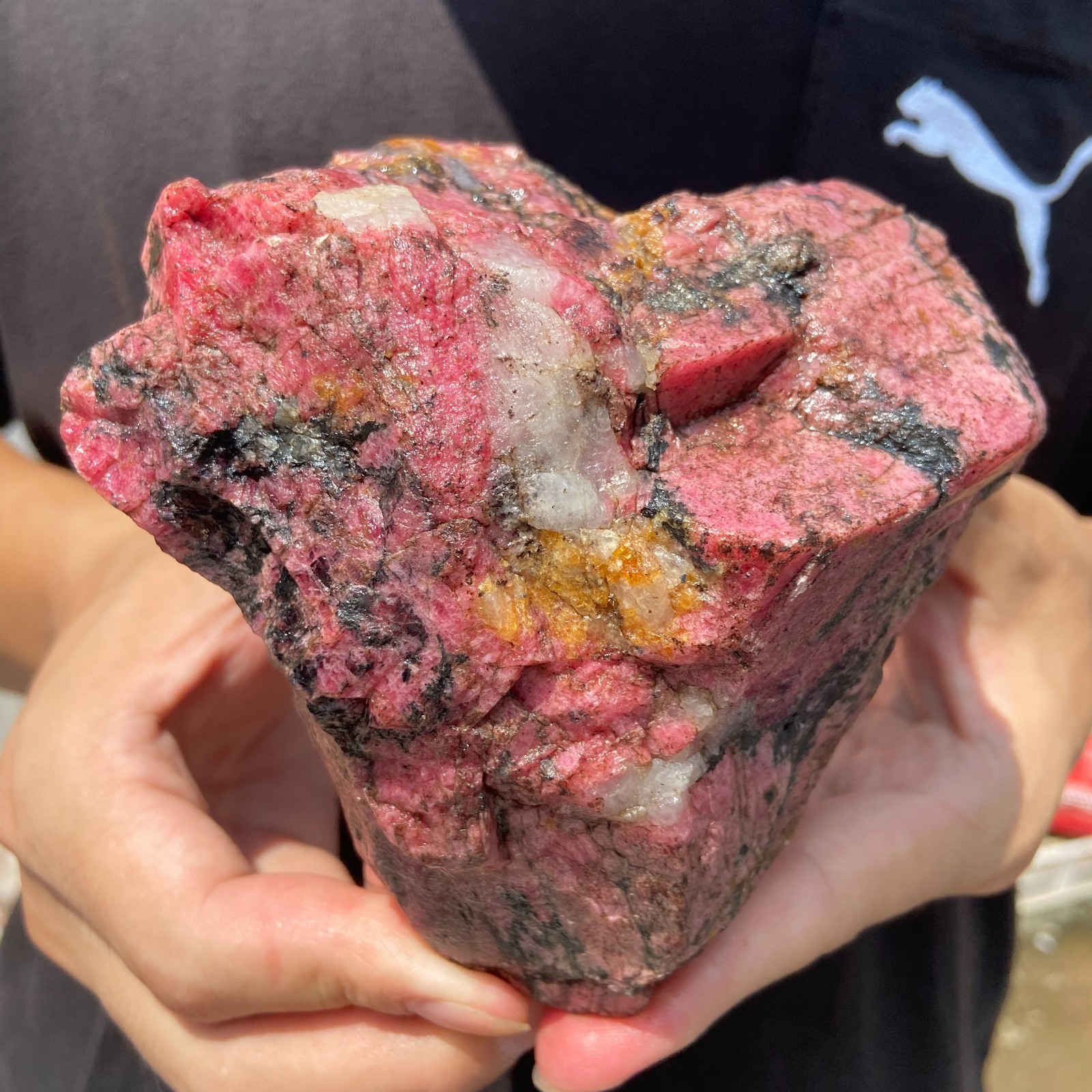 2.4LB Raw Ore Red Black Rhodonite Quartz Gemstone Mineral Specimen healing