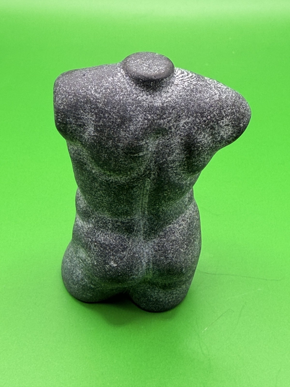 2.57oz 2.7in Black Basalt Male Torso Carving Protection Stone