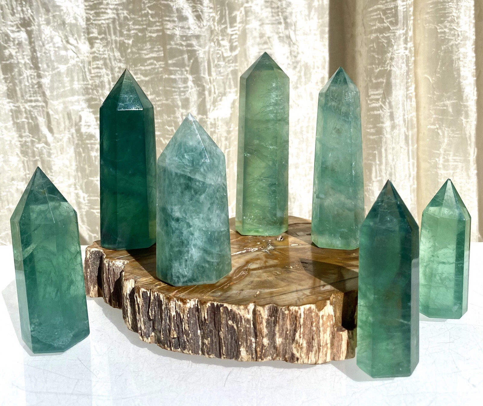 Wholesale Lot 1 Lb Green Fluorite Obelisk Tower Point Crystal Natural Energy