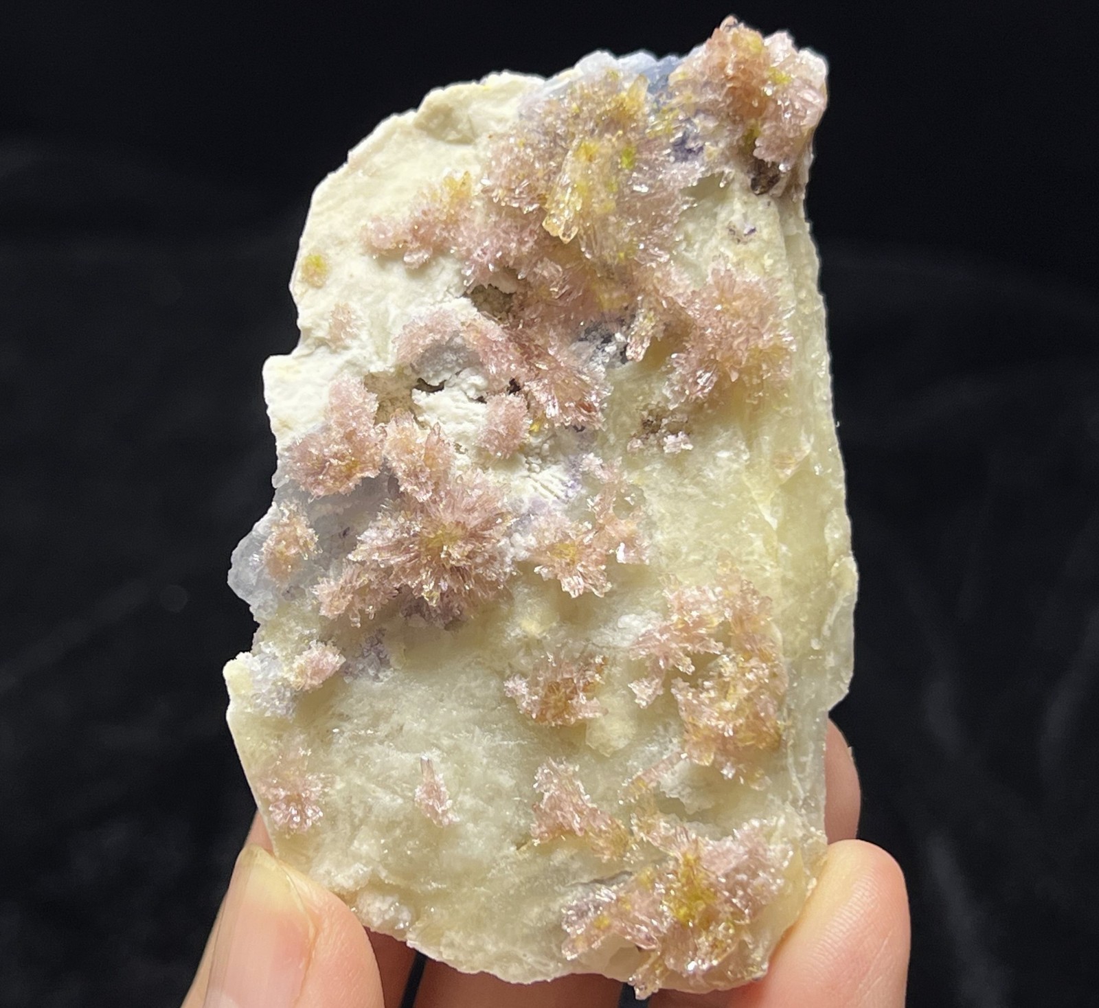 70mm Light Purple Creedite cluster on matrix, NEW FIND Natural Mineral Specimen