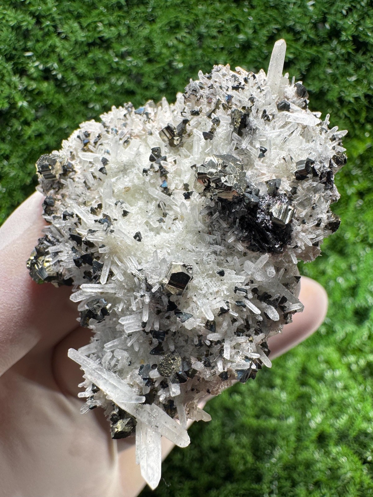 SHINY Cluster of Pyrite, Galena & Quartz from / N710