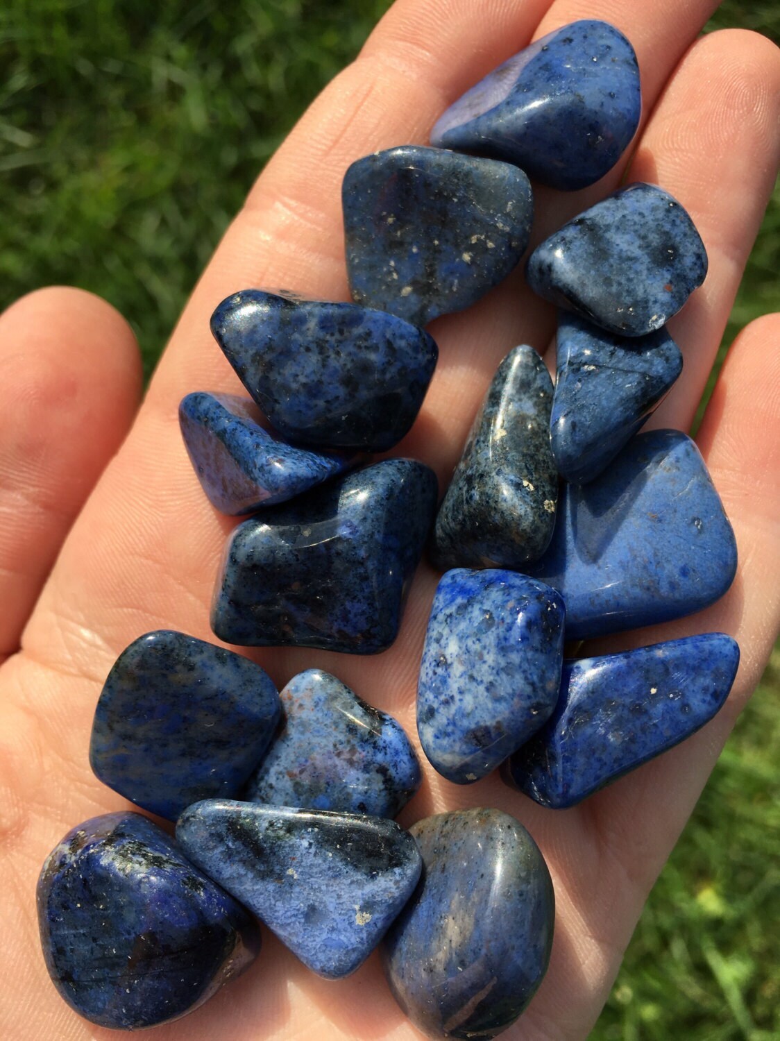 Dumortierite Tumbled Stone, Polished Natural Dumortierite from Mozambique