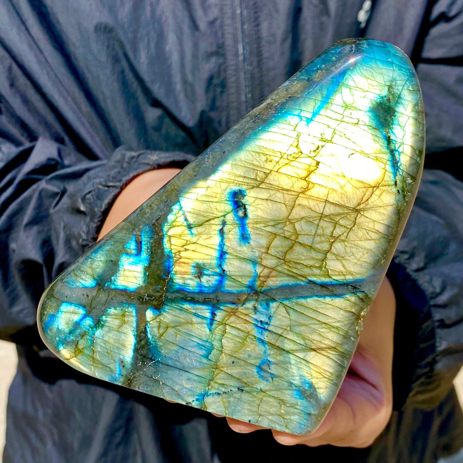 1.73LB Natural elongated stone Madagascar polished crystal healing stone