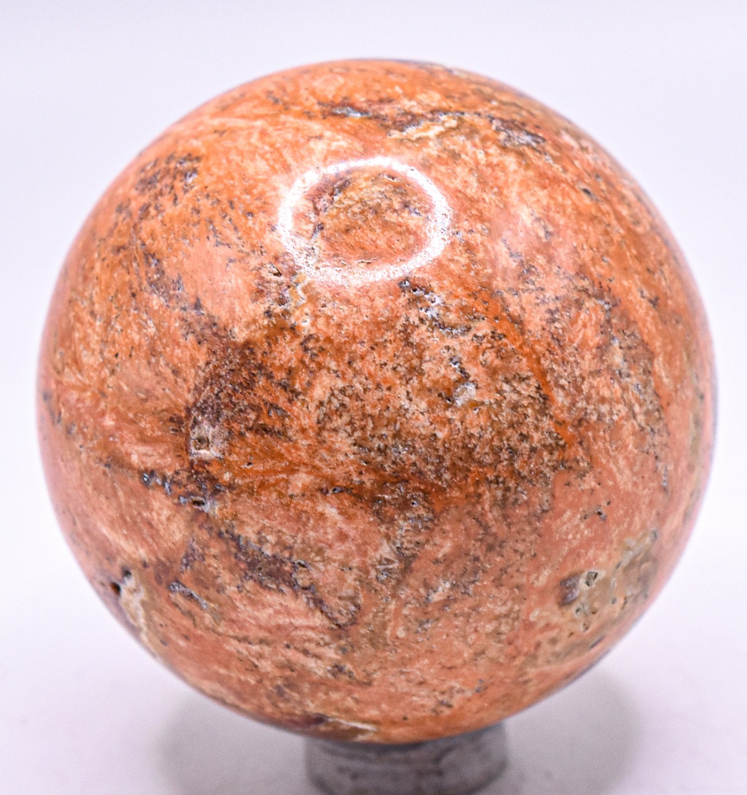 52mm Orange w/ Red Jasper Sphere Polished Natural Gemstone Mineral Ball – Peru