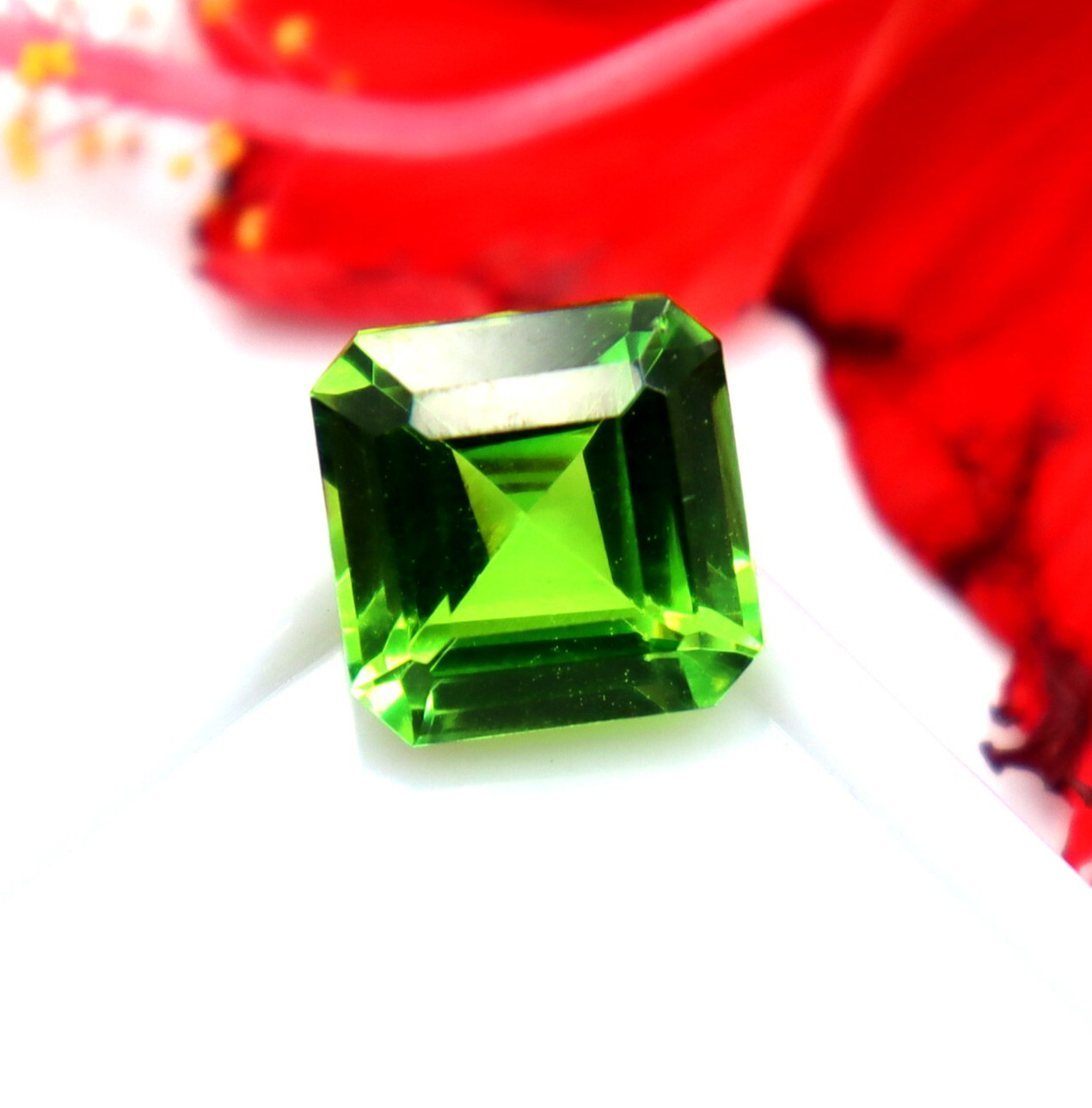 Natural Peridot Gemstone Green Radiant Cut 10.25 Ct Certified Loose Gemstone