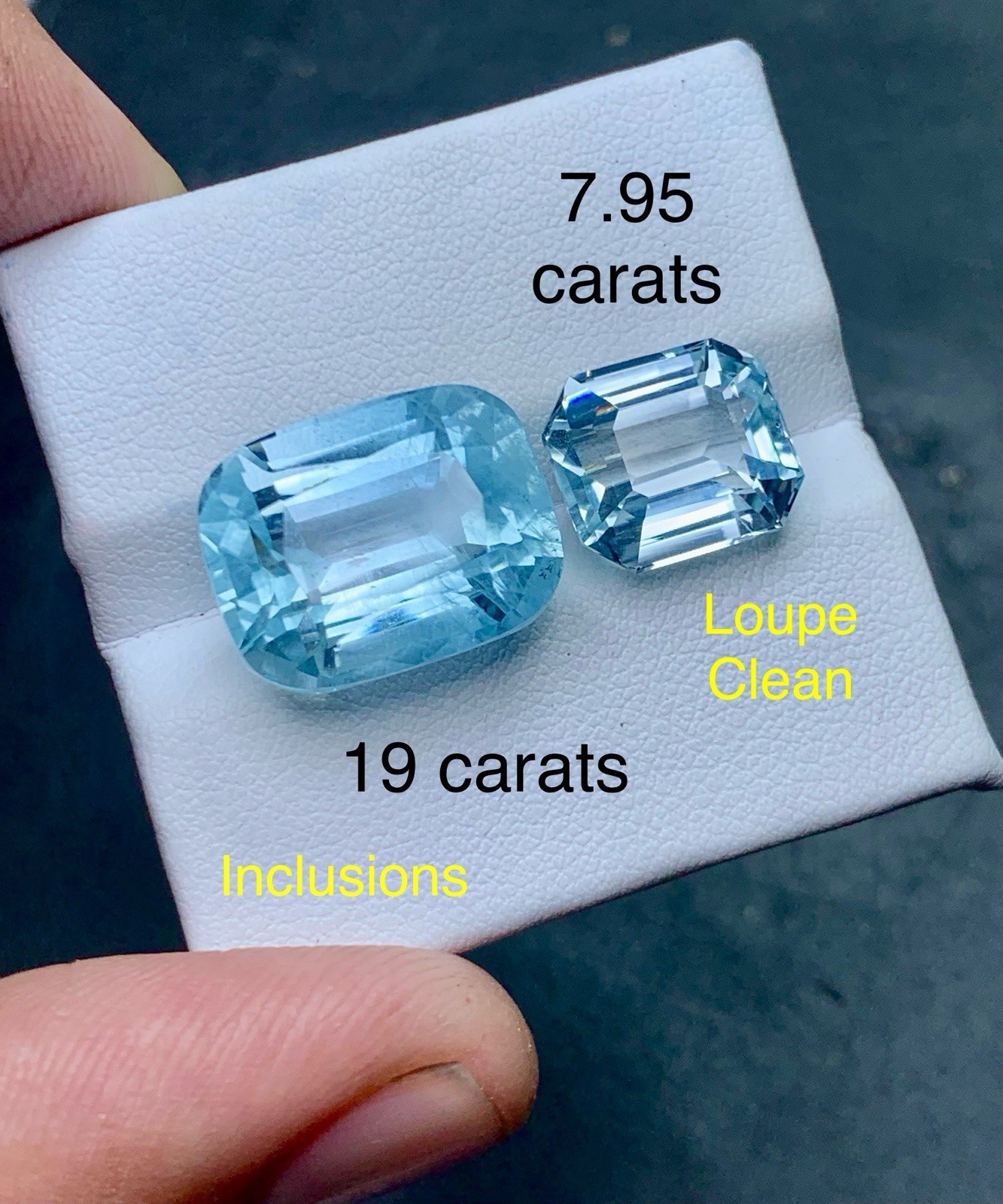 Blue Aquamarine 7.95 Carats Loupe Clean & 19 Carats Included Gemstone