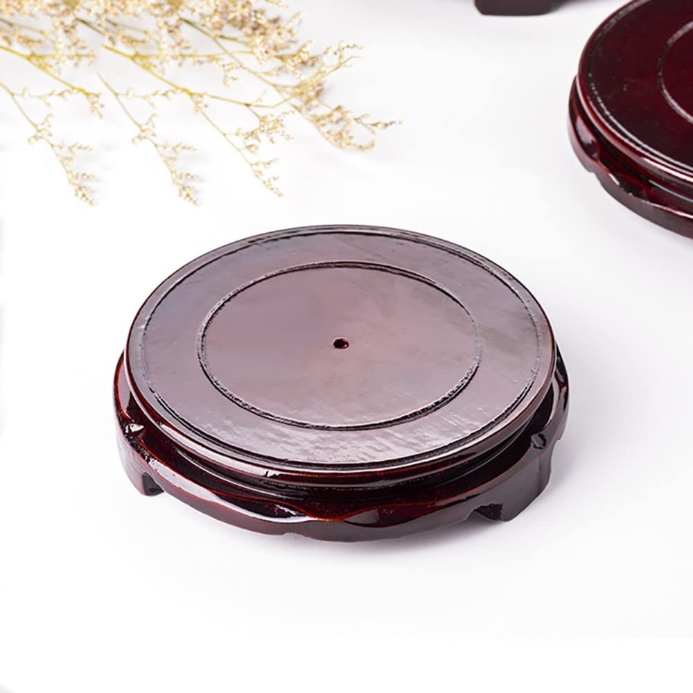 Round Imitation Solid Wood Rosewood Non-Rotating Base Household Vase Plant Fi…