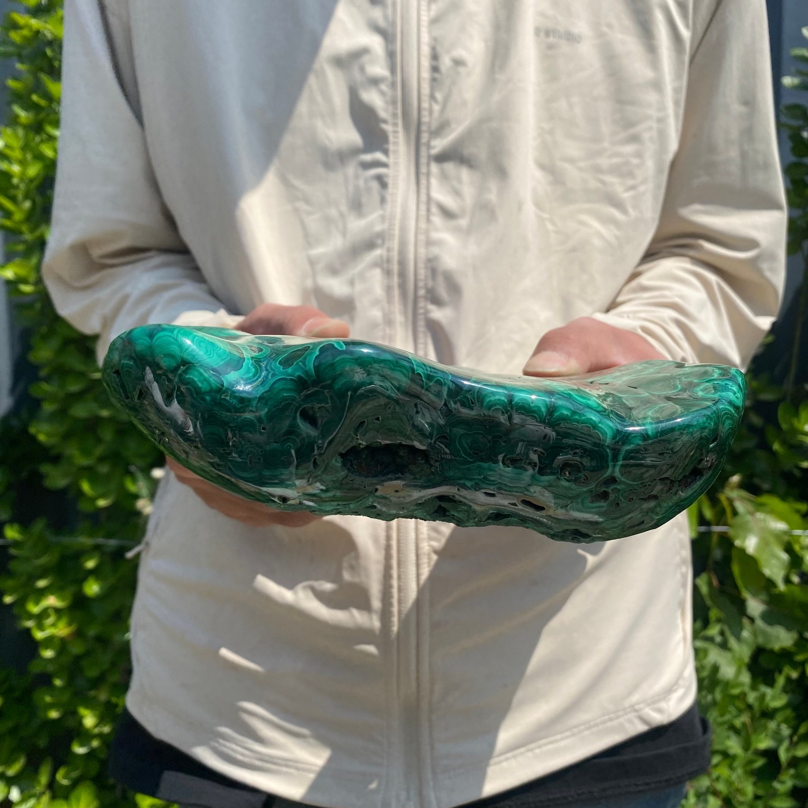 7.27LB Natural glossy Malachite transparent cluster rough mineral sample
