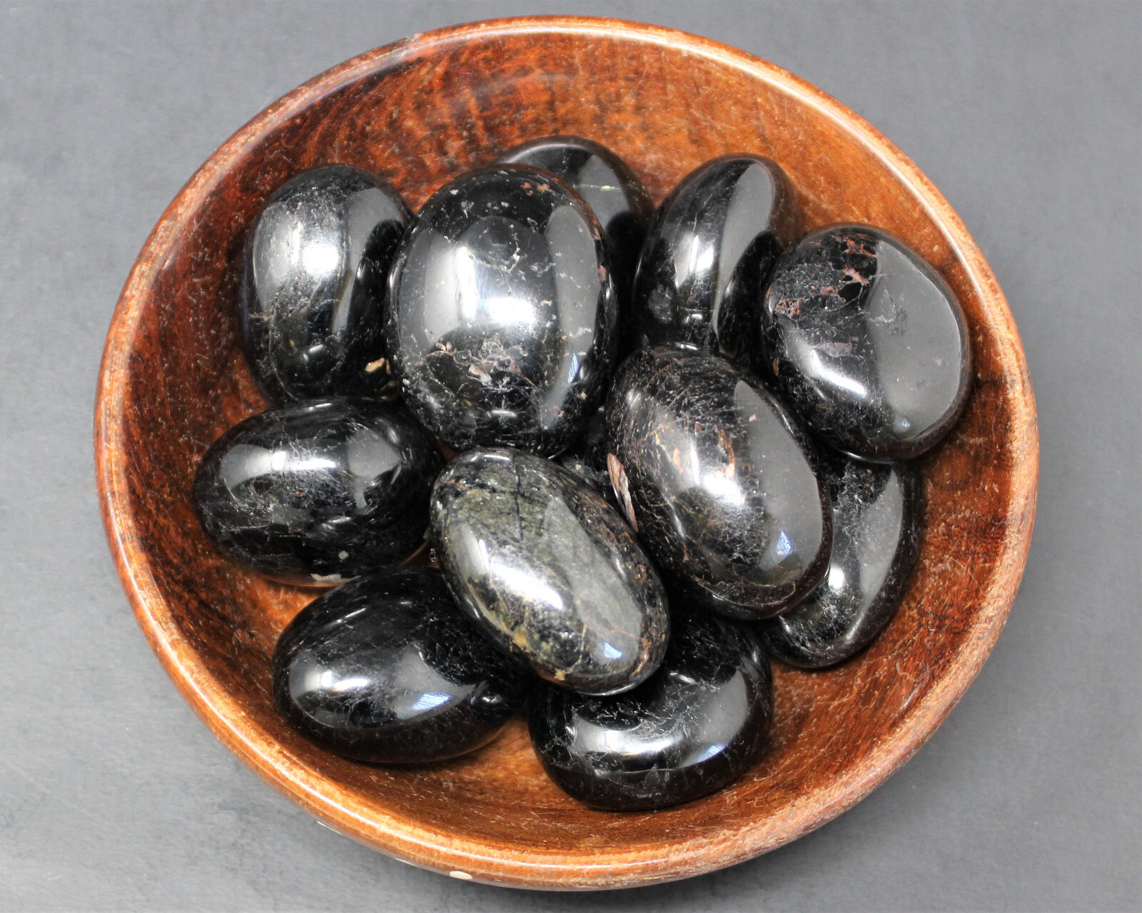 Wholesale Bulk Lot Black Tourmaline Palm Stones – Polished Tourmaline Pebbles
