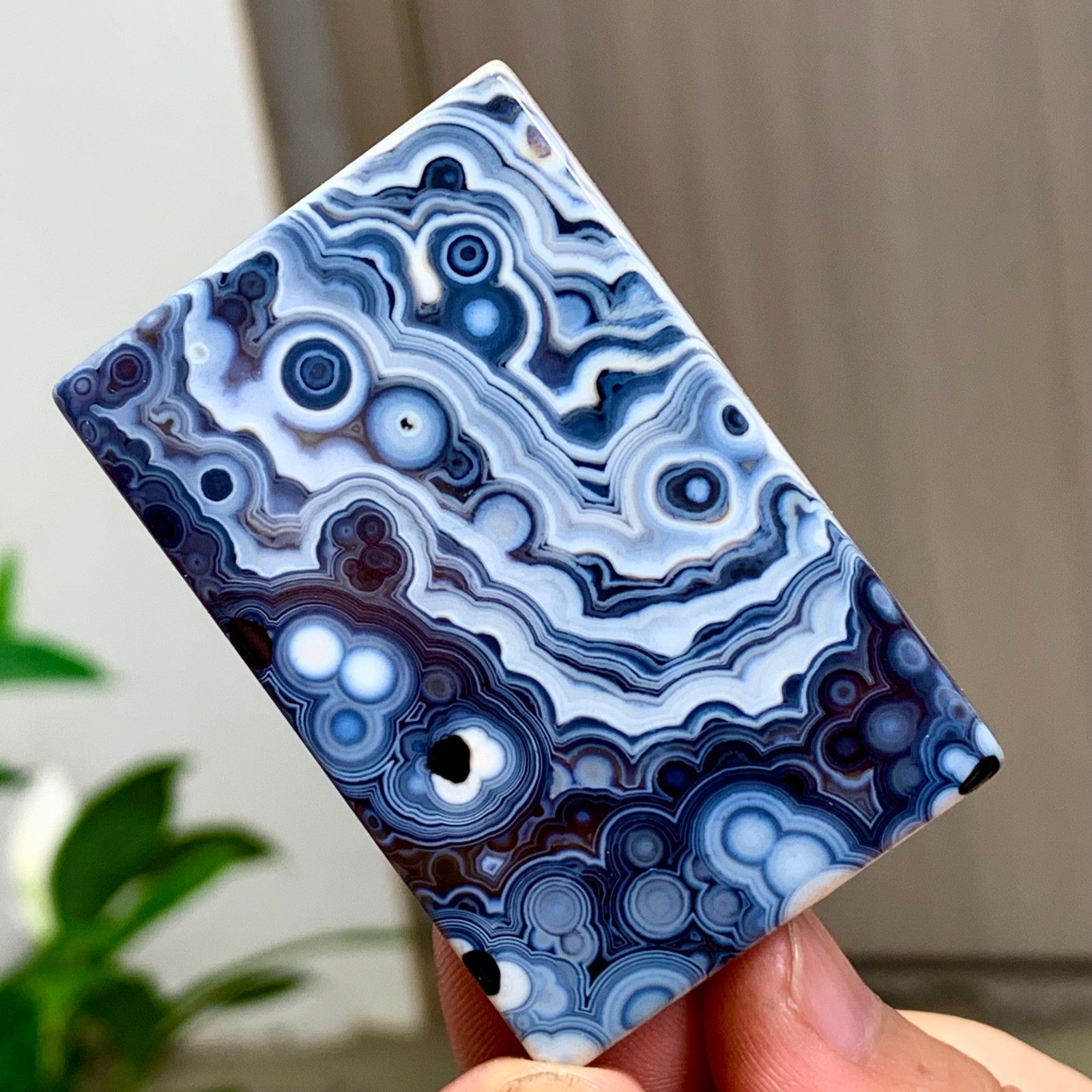56g Natural Gobi Thousand Eyed Agate tumble palmstone Shape Reiki Chakra Healing