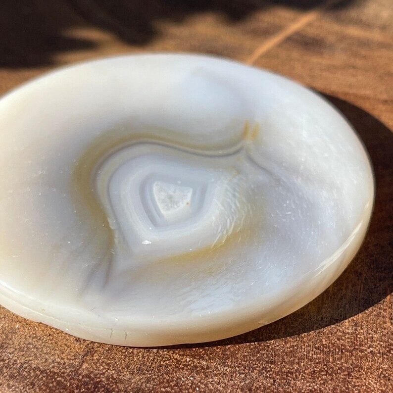 Natural Unique Agate Disk – Gem Slice Crystal Round Cookie flat Stone