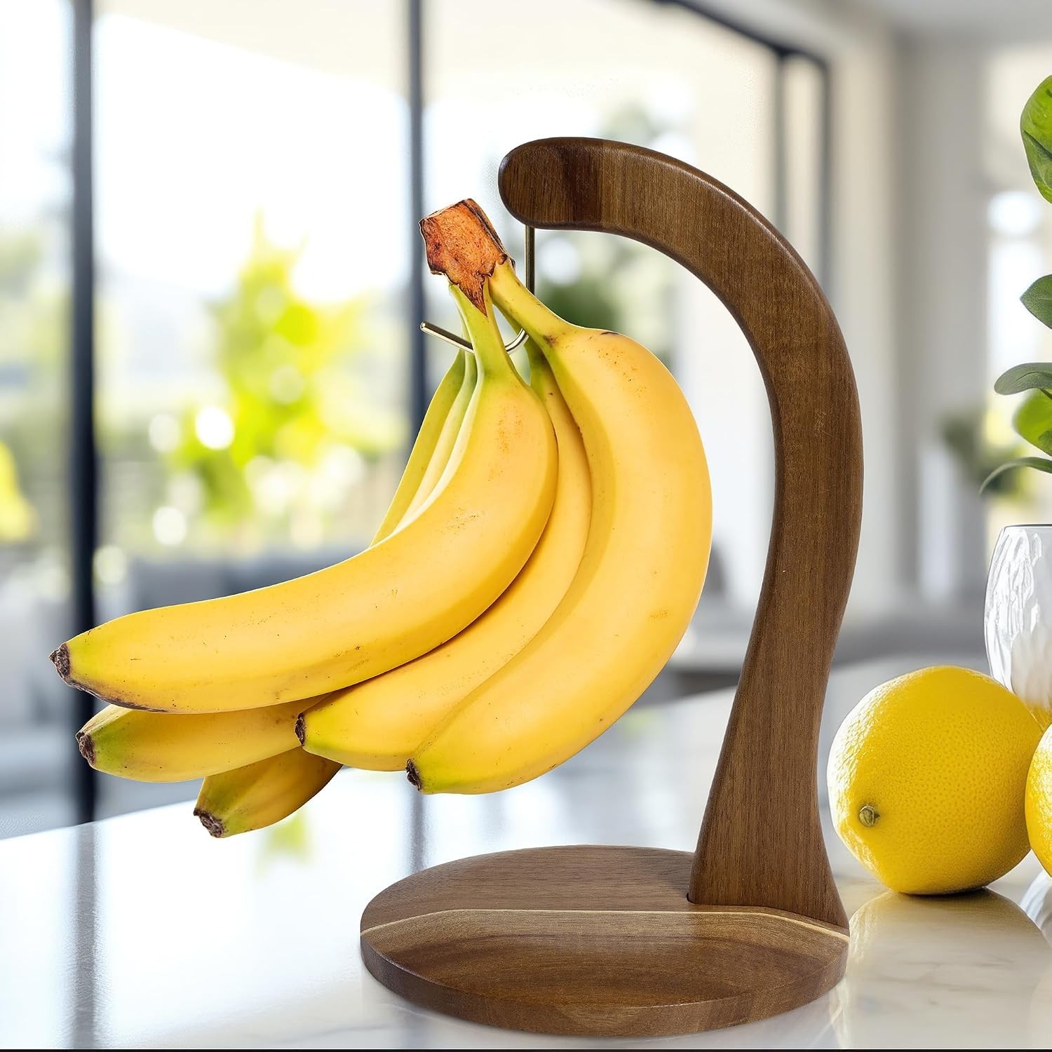 Rock & Branch Acacia Wood Banana Holder with Stand and Hanging Hook | Acacia …