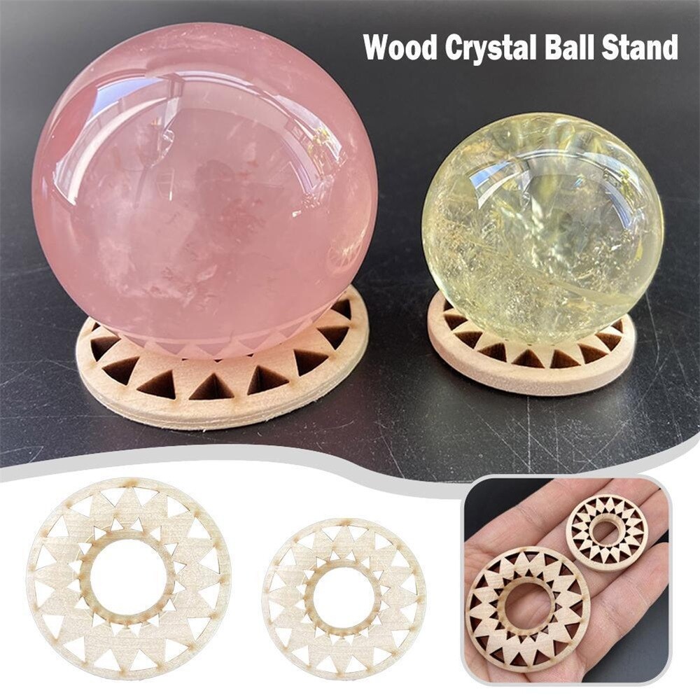 Wood Stand Crystal Ball Sphere Holder Crystal Ball Pedestal Base Display Bracket