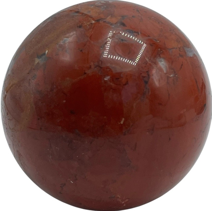 Red Jasper Sphere Polished White Crystal Orb Healing Smooth Round Stone 425g