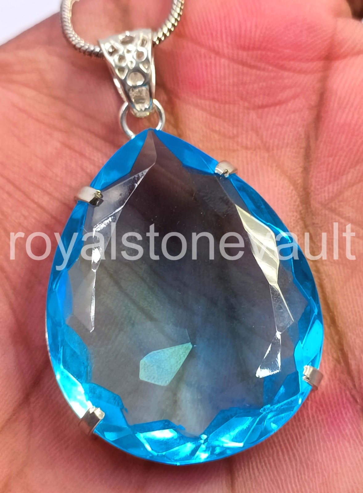 101.5 Ct Natural Tourmaline Pear Shape Pendant 925 Silver Free Chain IGL 6AHX