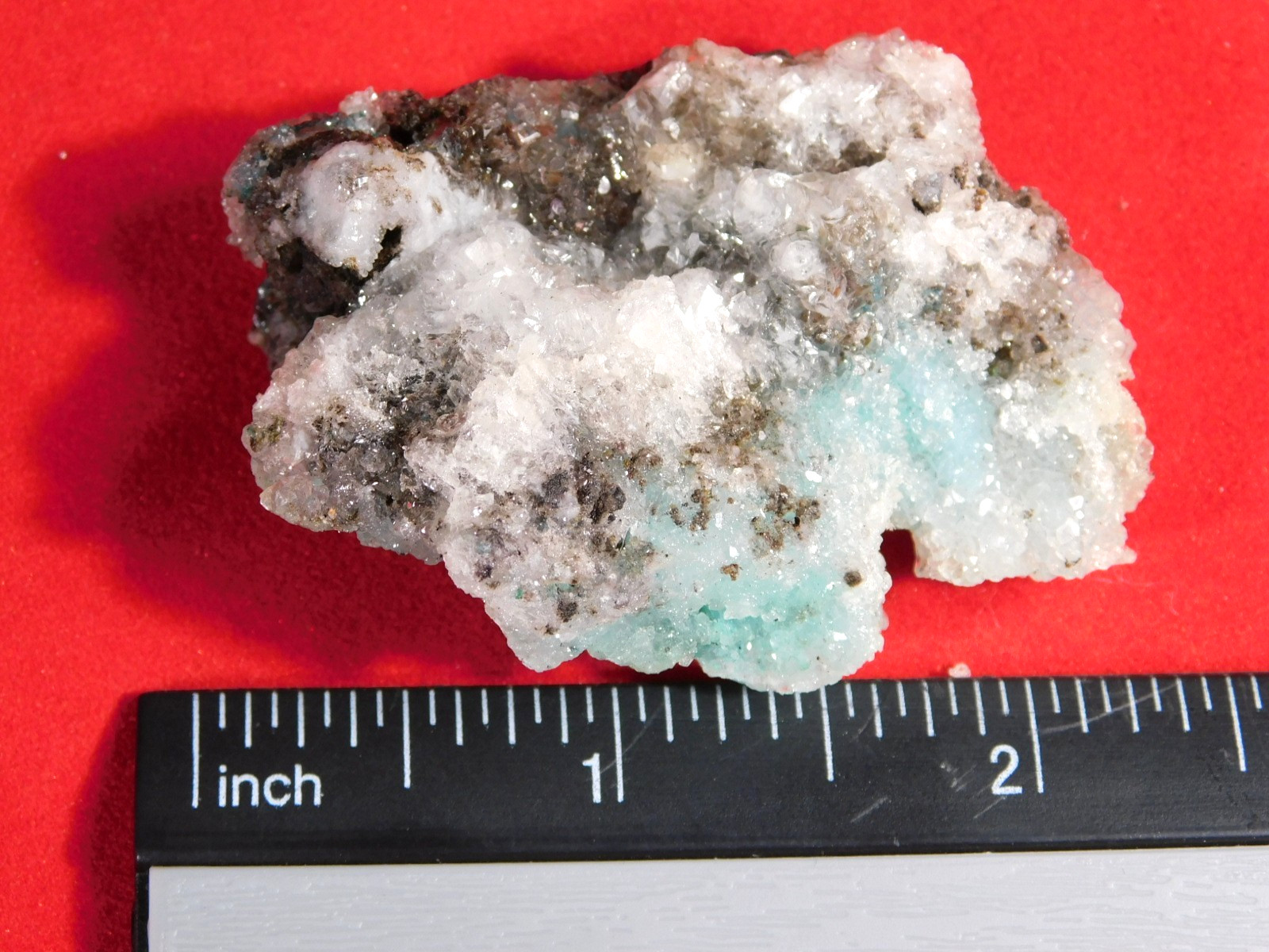 Light BLUE! CHRYSOCOLLA Cluster with Translucent Druzy Quartz Mexico 37.8gr