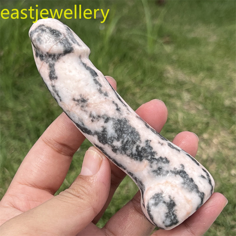 4.2″ Natural Pink Zebra Male Penis skull quartz crystal skull Figurines gem 1pc