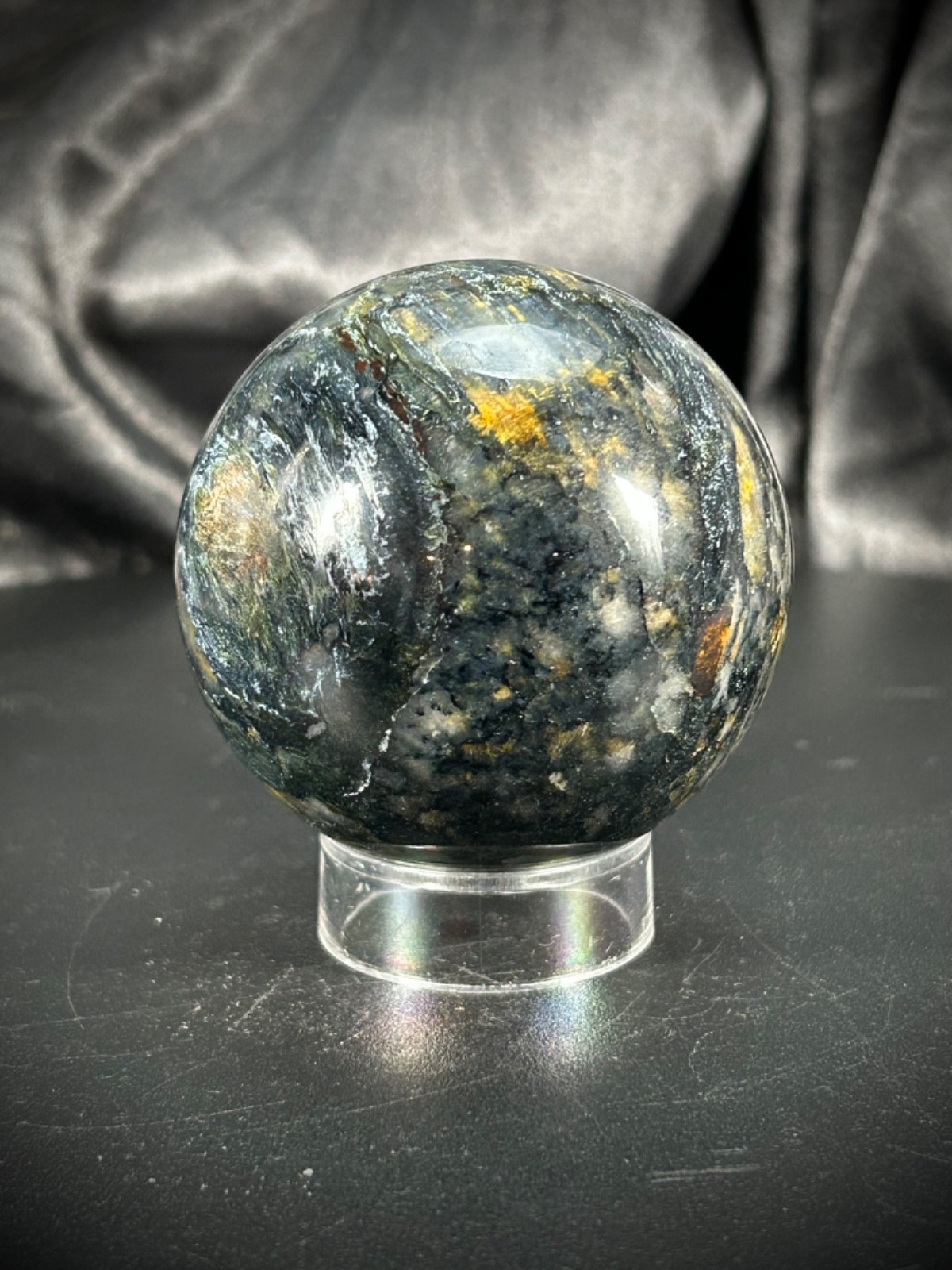 2.21″ Pietersite Sphere With Acrylic Stand 8.9oz (254 grams)