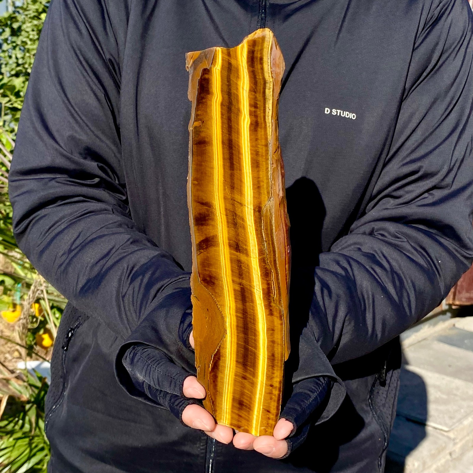 390G Natural Golden Tiger Eye Stone Flake Rough Mineral Specimen Quartz Crystal