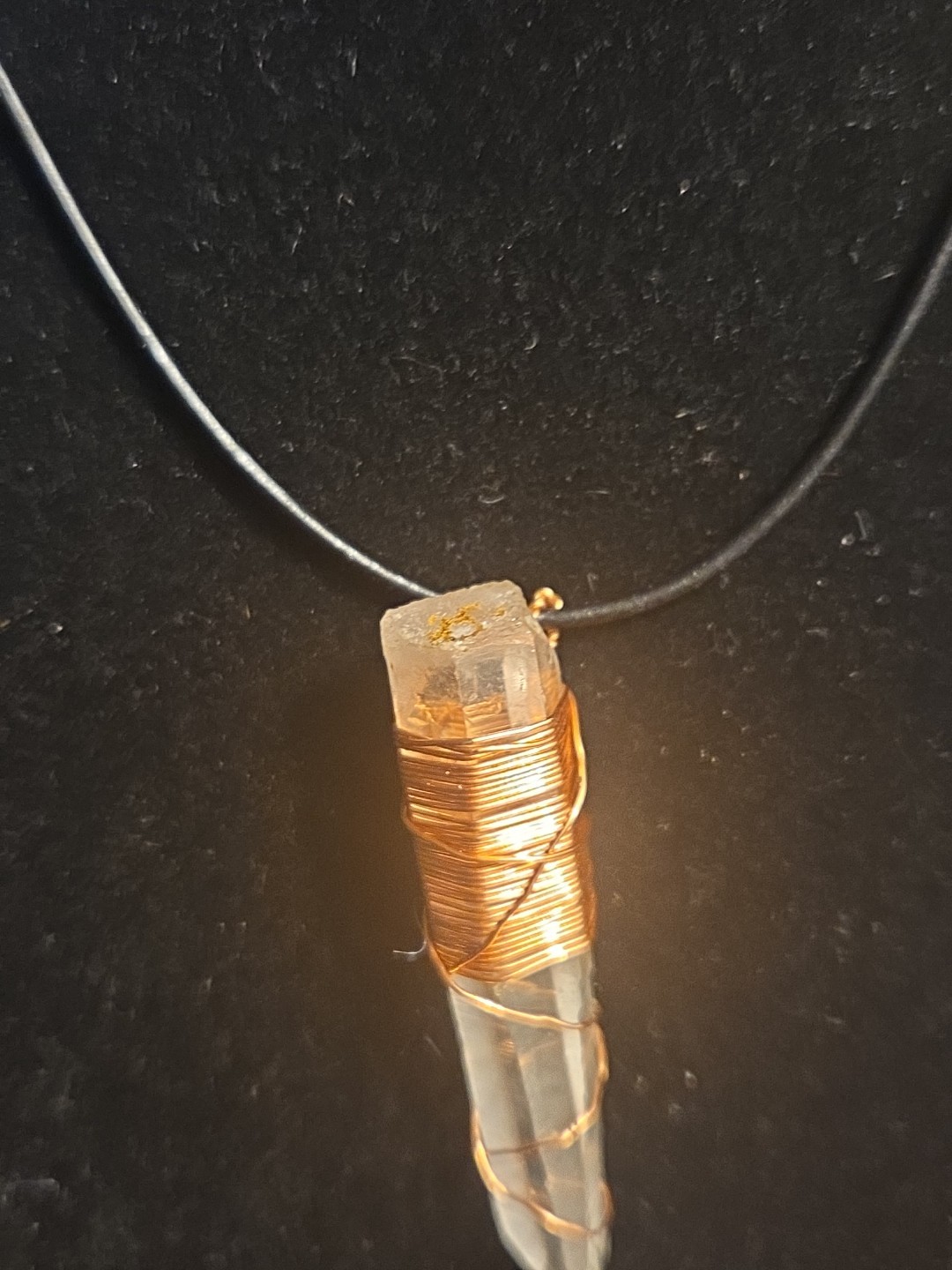 Quartz Point Wrapped In Copper Wire Necklace!