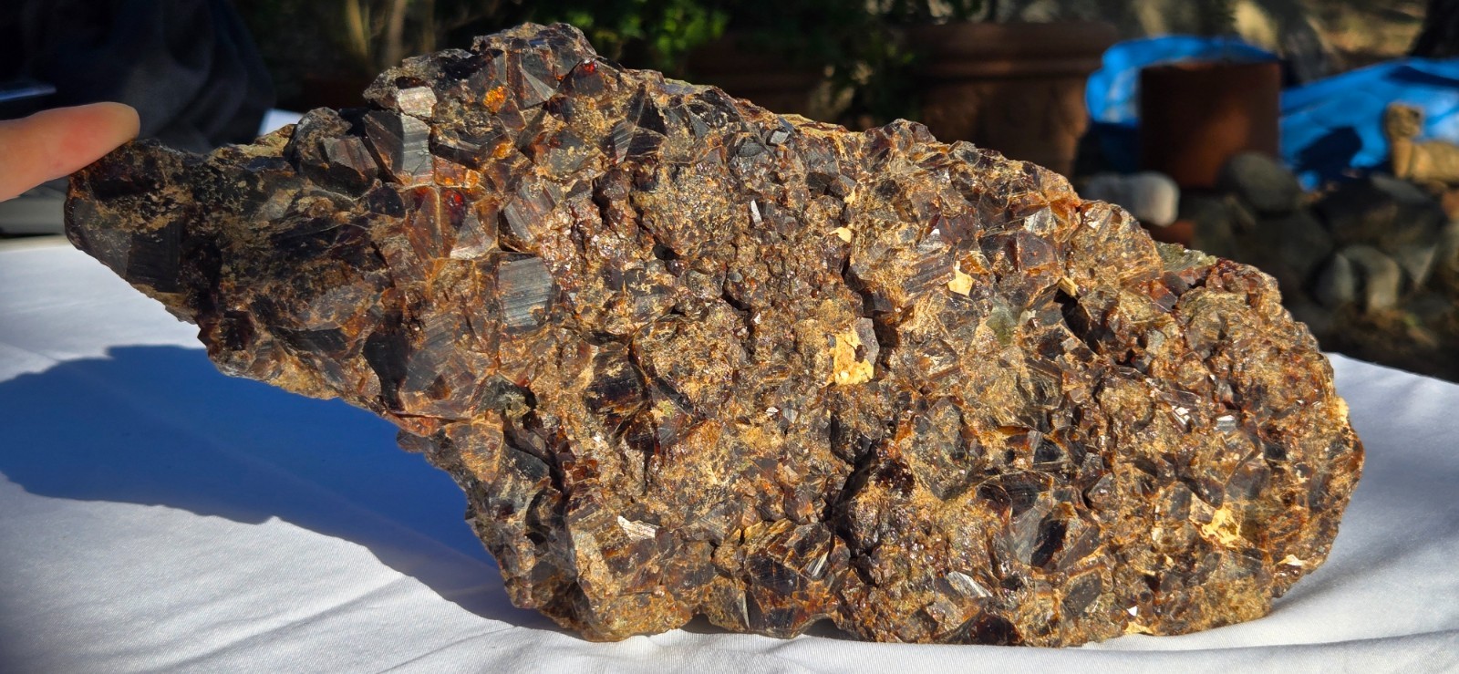 Enormous Andradite Red Orange Garnet Crystal Cluster Display Found in CA 11+ Lbs