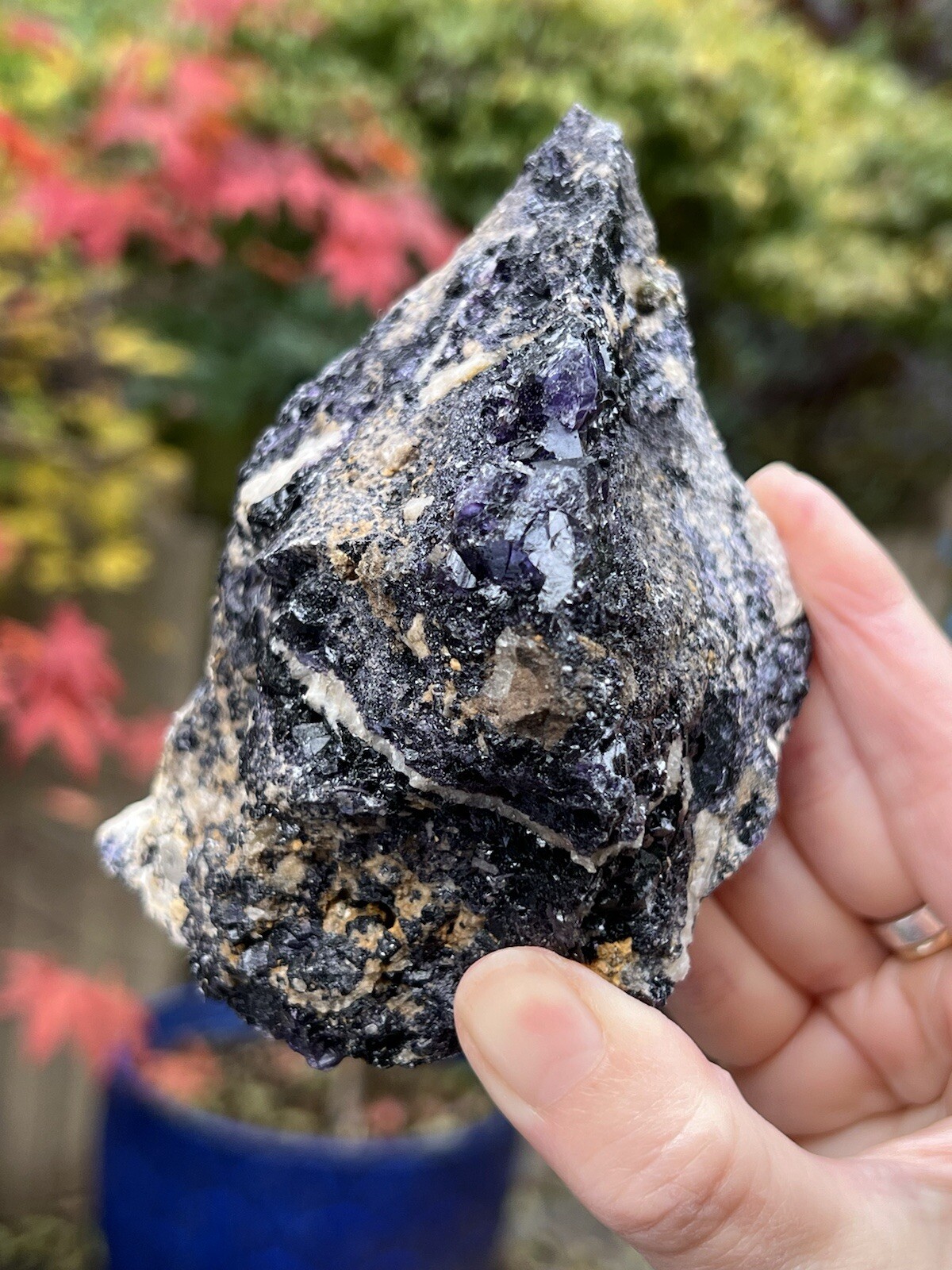 Blue John Fluorite Mineral Specimen United Kingdom 508g 3