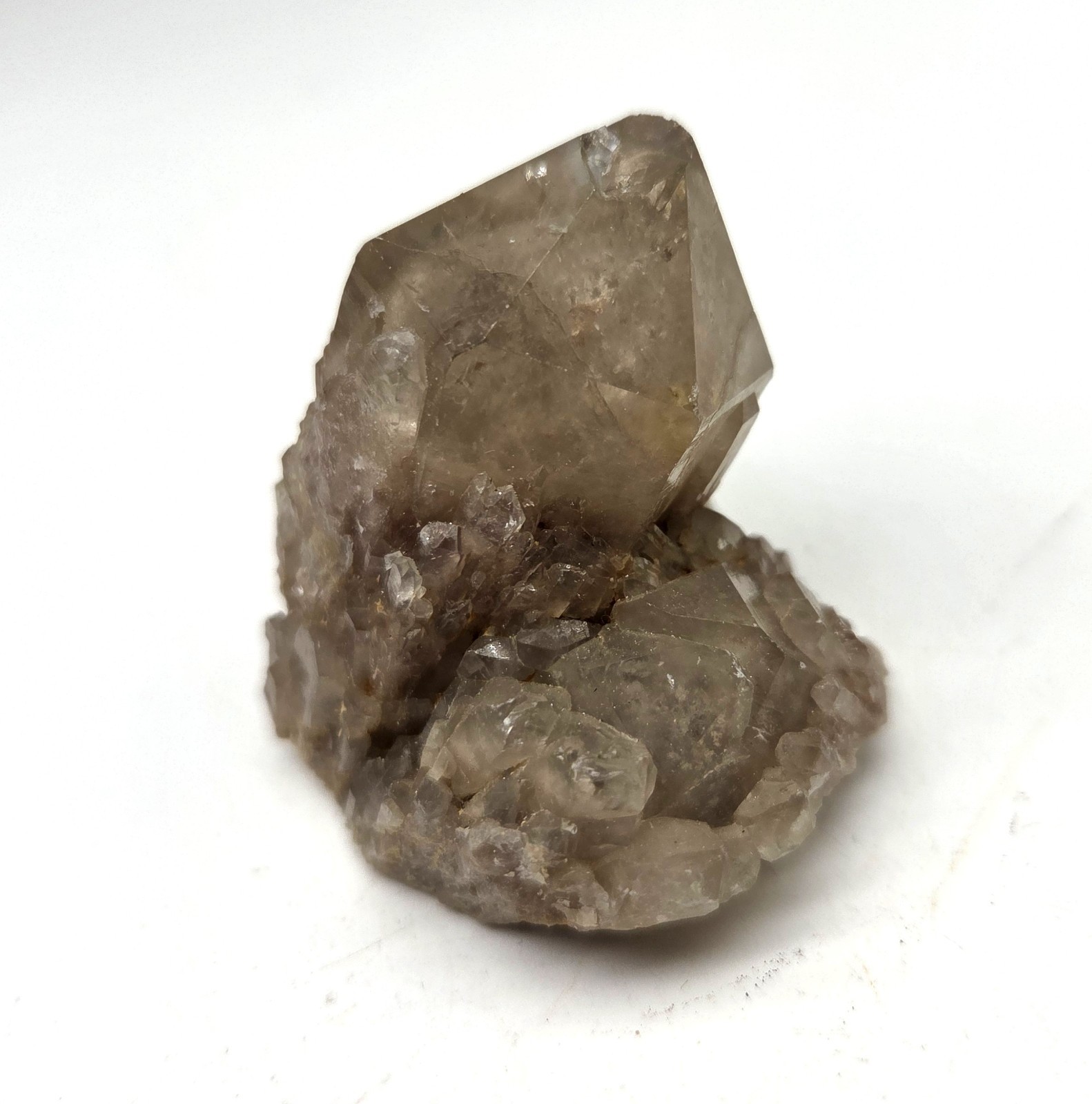 Natural Phantom Smokey Quartz Cluster From Luena, Congo