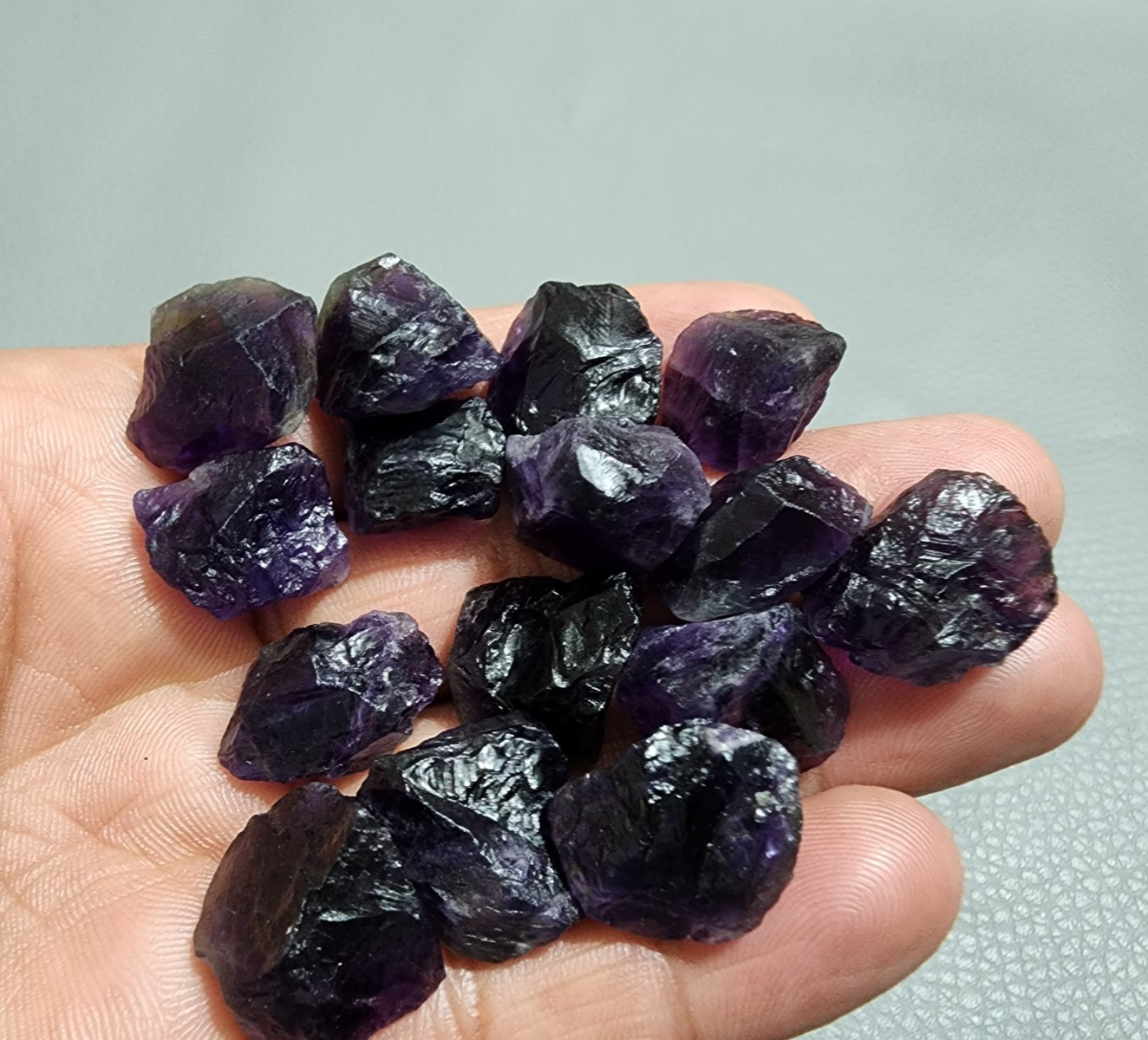 16 Pcs Wonderful Purple Amethyst Rough Gemstone Raw Size 18-20 MM Crystal Stone