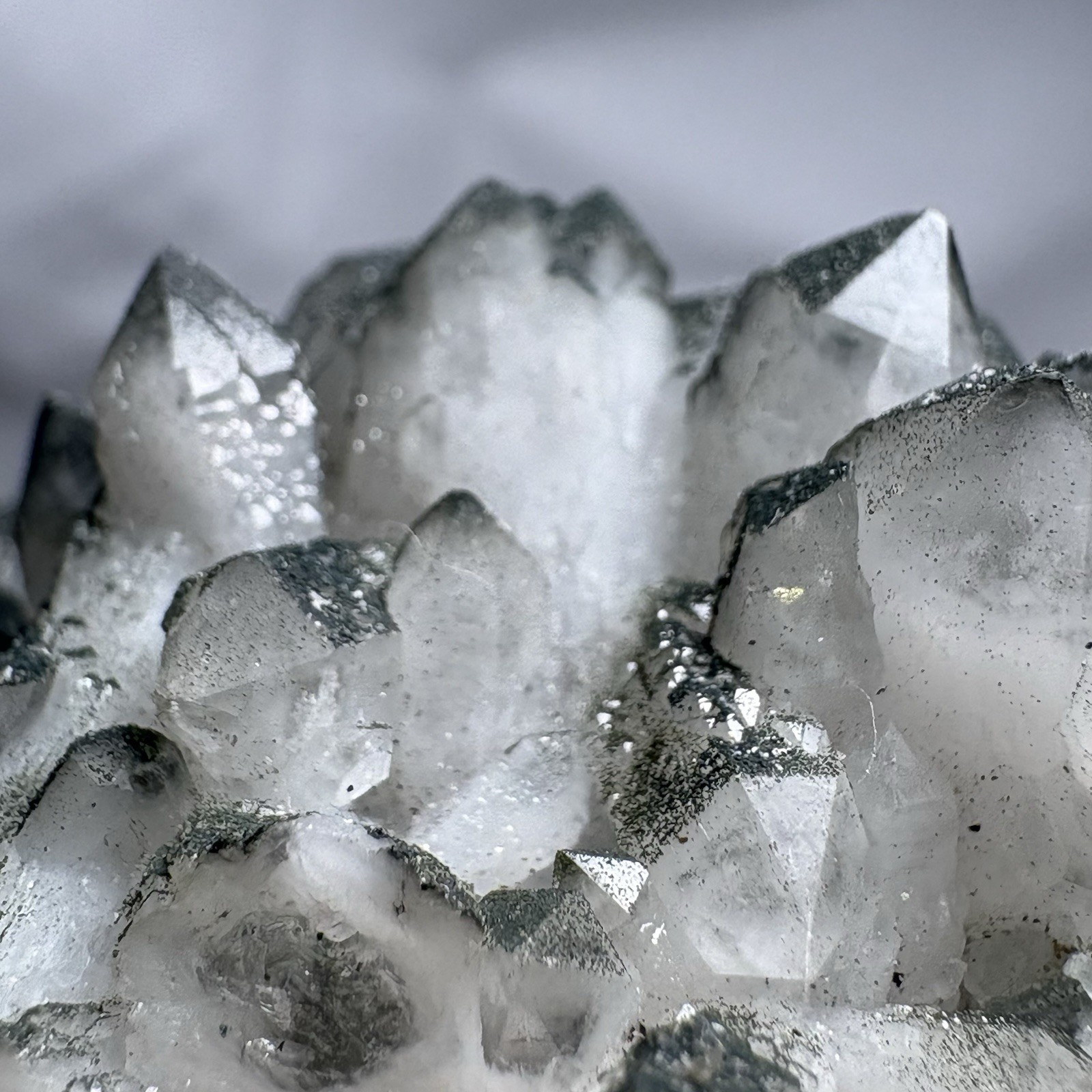Natural Chlorite Quartz w/ Fluorite Cluster Specimen Inner Mongolia Specimen