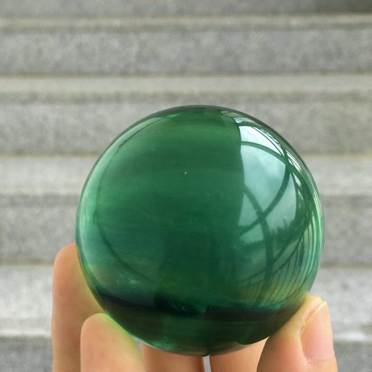 5cm Natural green fluorite Quartz Sphere Crystal Energy Ball Reiki Healing