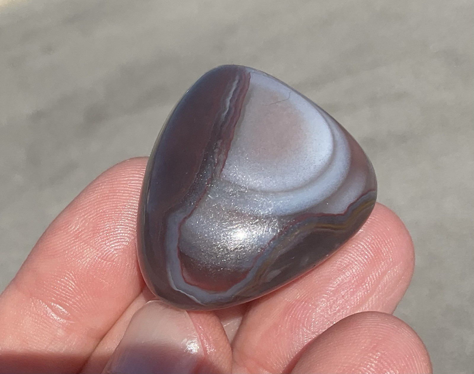 36g Polished Mozambique Agate Palmstone Worry Stone Exceptional! A++